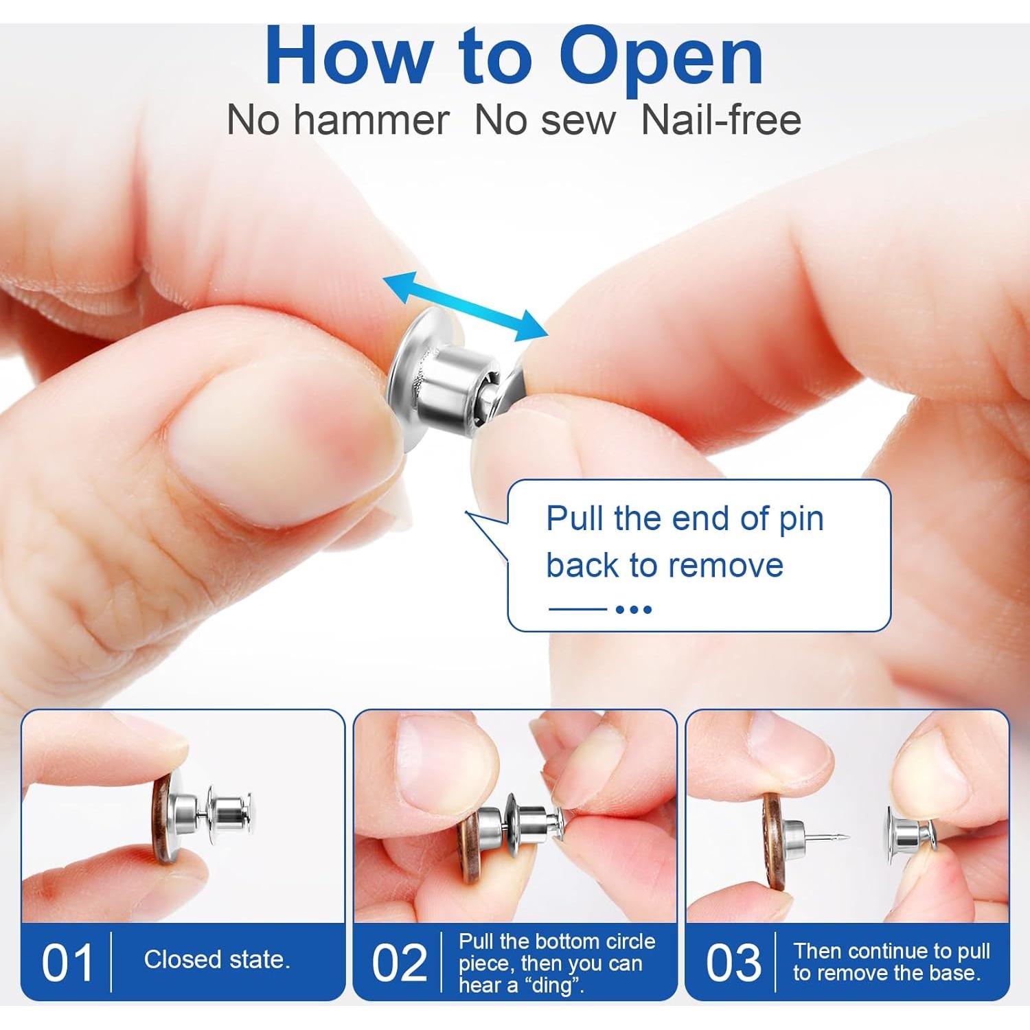 12 Botones de Reemplazo para Jeans Ceryvop Ajustables de Metal