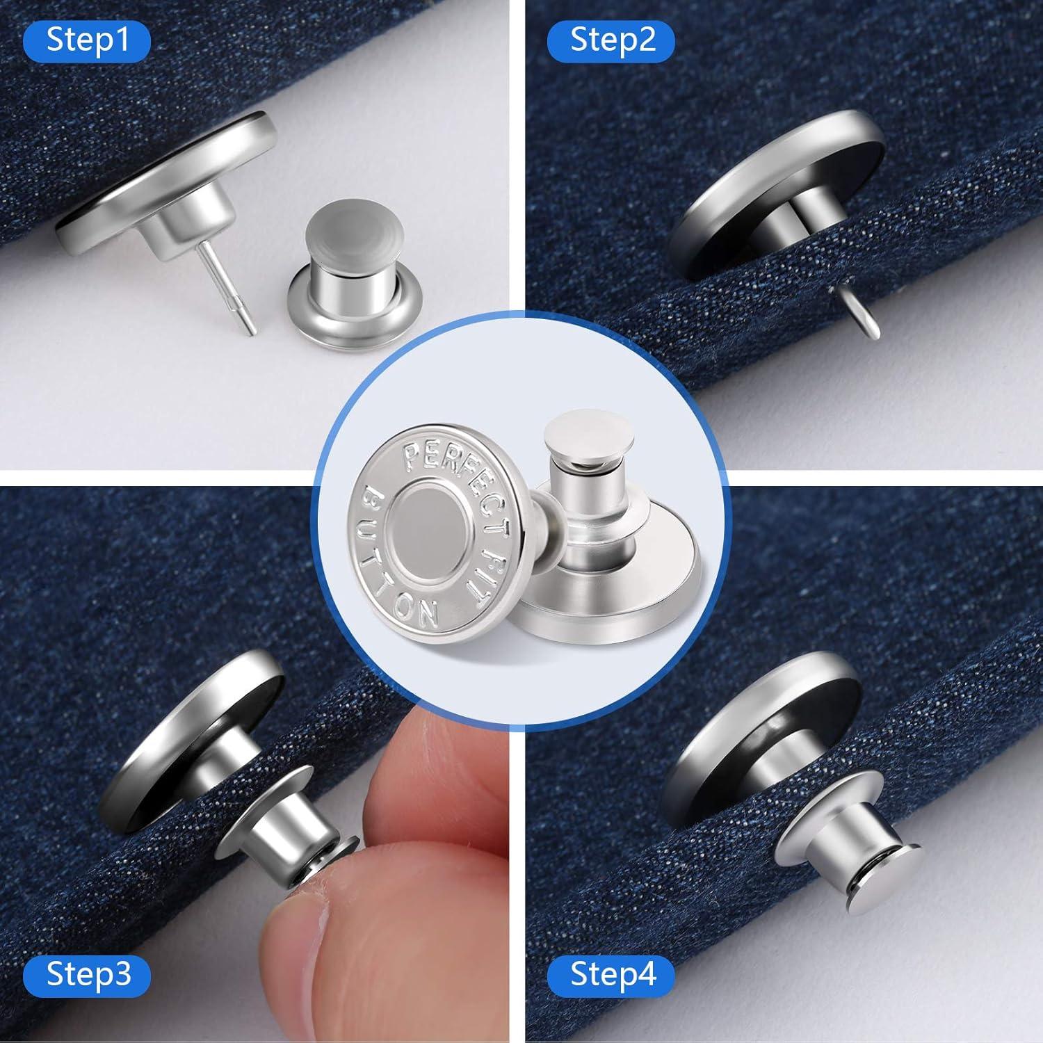 12 Botones de Reemplazo para Jeans Ceryvop Ajustables de Metal