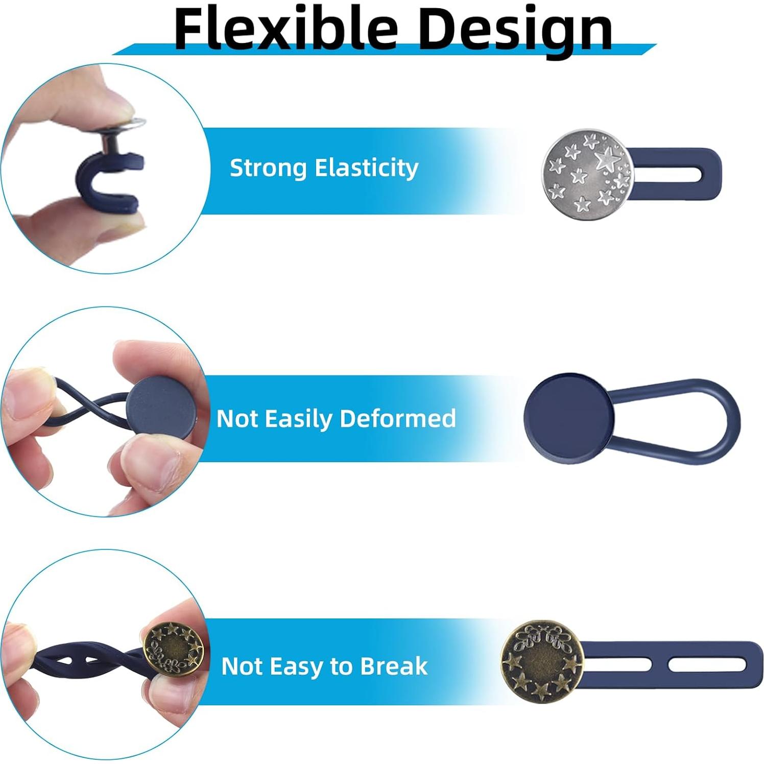 12 Extensores de Botones para Jeans TKYZMS - Ajustables