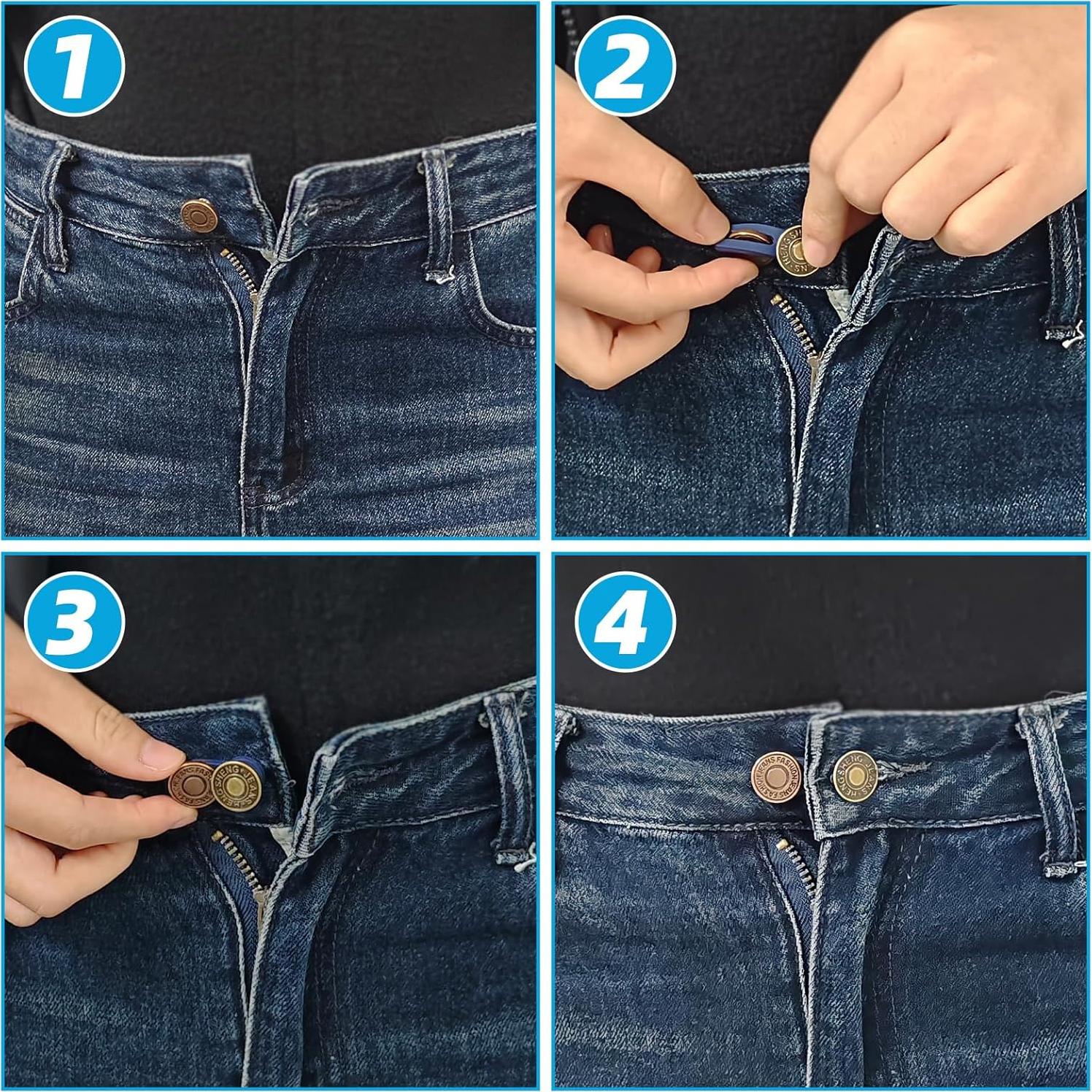 12 Extensores de Botones para Jeans TKYZMS - Ajustables