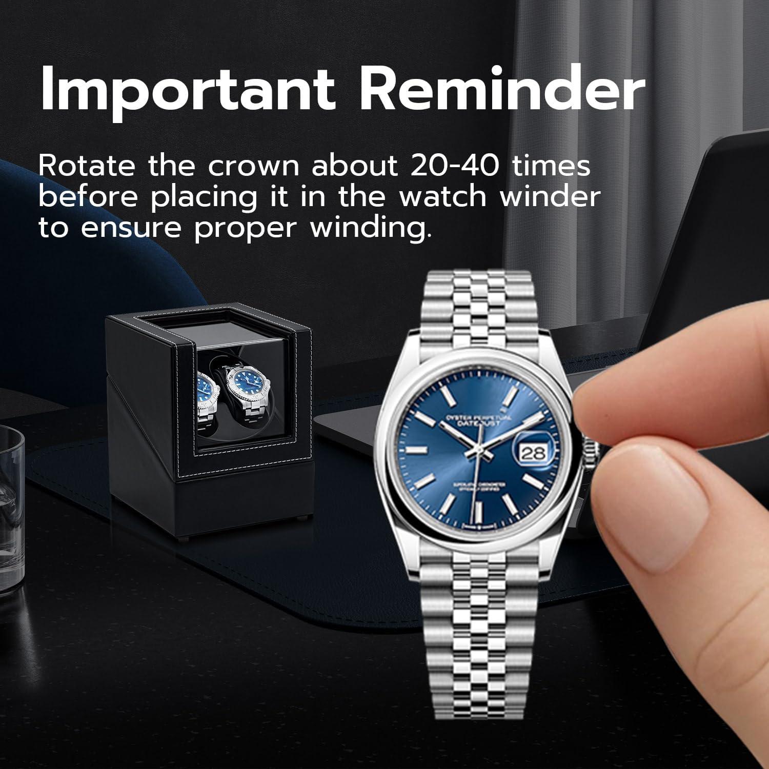 Mcbazel Winder Doble para Relojes Automáticos Cuero Negro