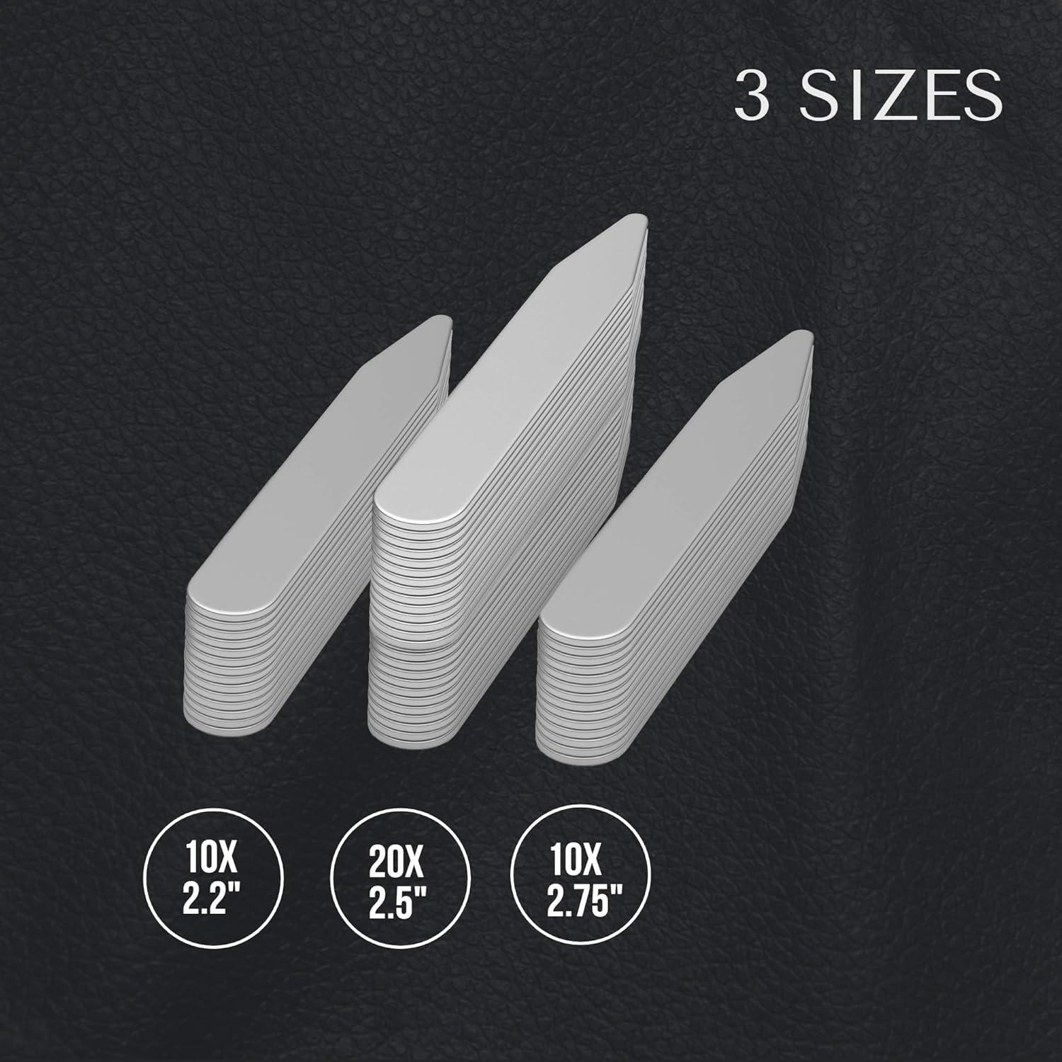 Juego de 40 Perchas de Cuello de Acero Inoxidable para Hombres - 3 Tamaños