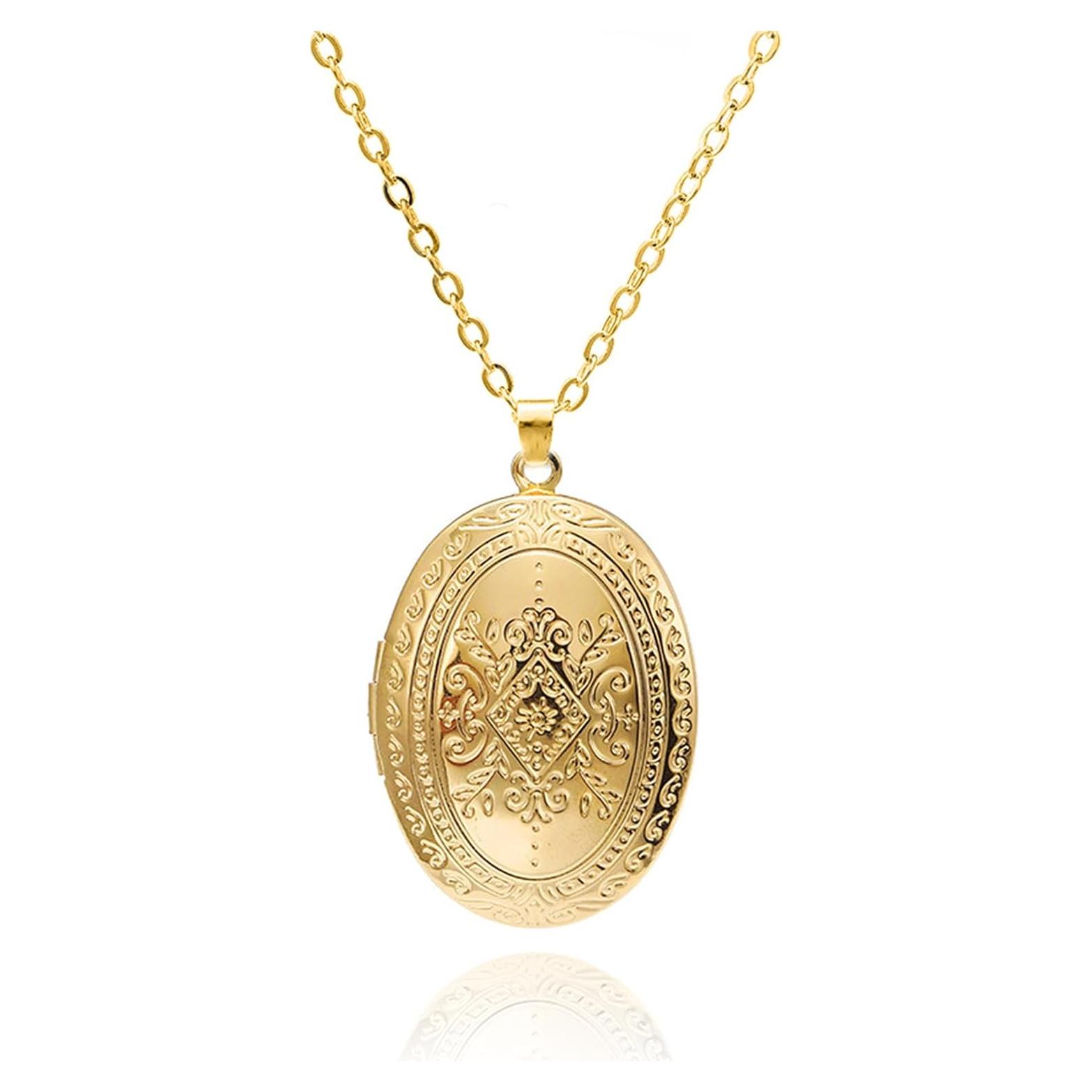 Collar de Medallón Vintage POYAMUSE para Mujeres - Dorado