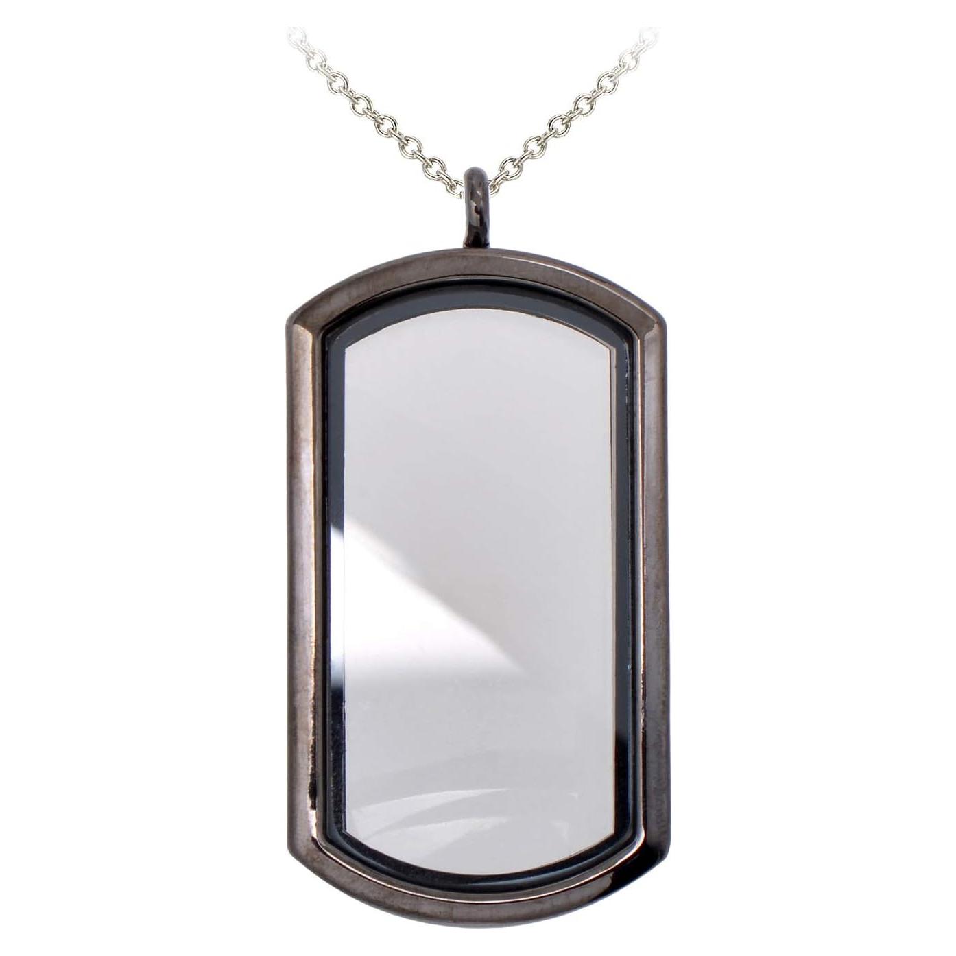 Collar Locket Rectangular Magnético JAYP Negro 43 cm