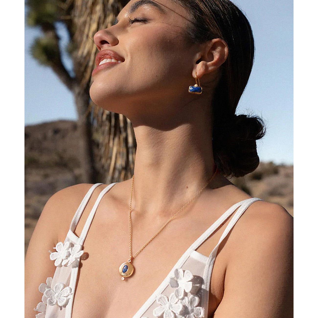 Collar Medallón de Corazón Aobei Pearl Oro 18K con Cadena 50cm