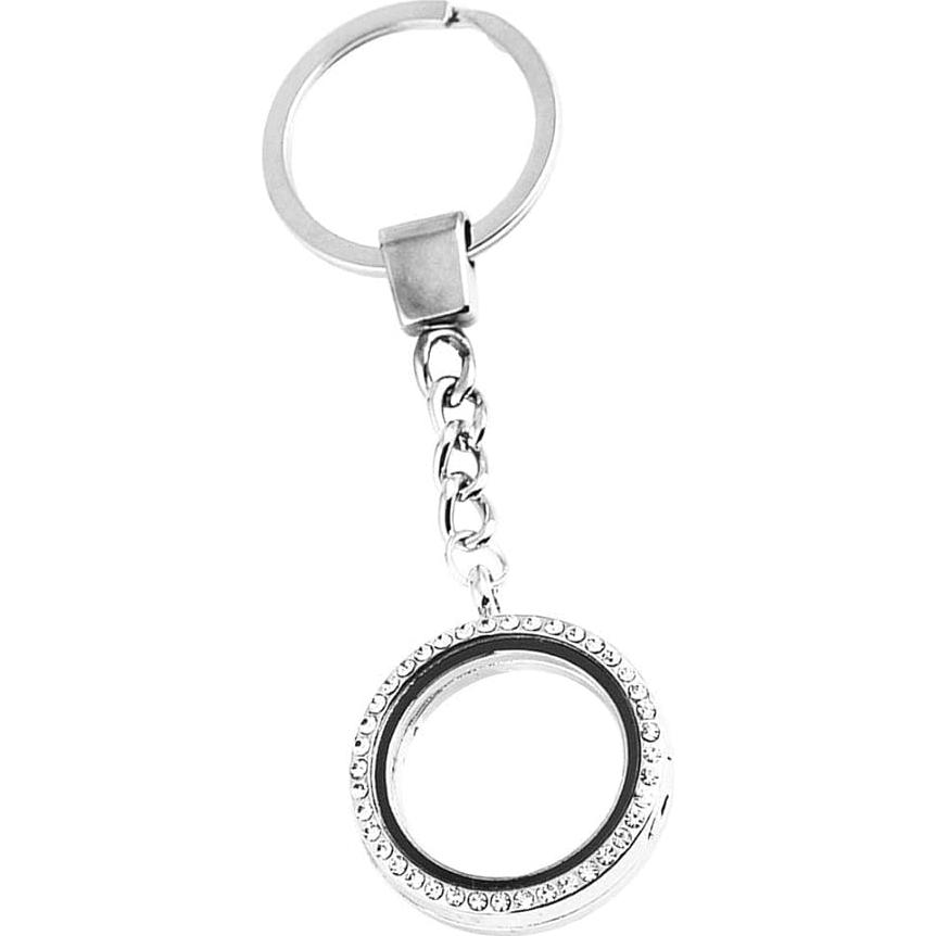 Collar colgante de cristal flotante plateado para mujeres