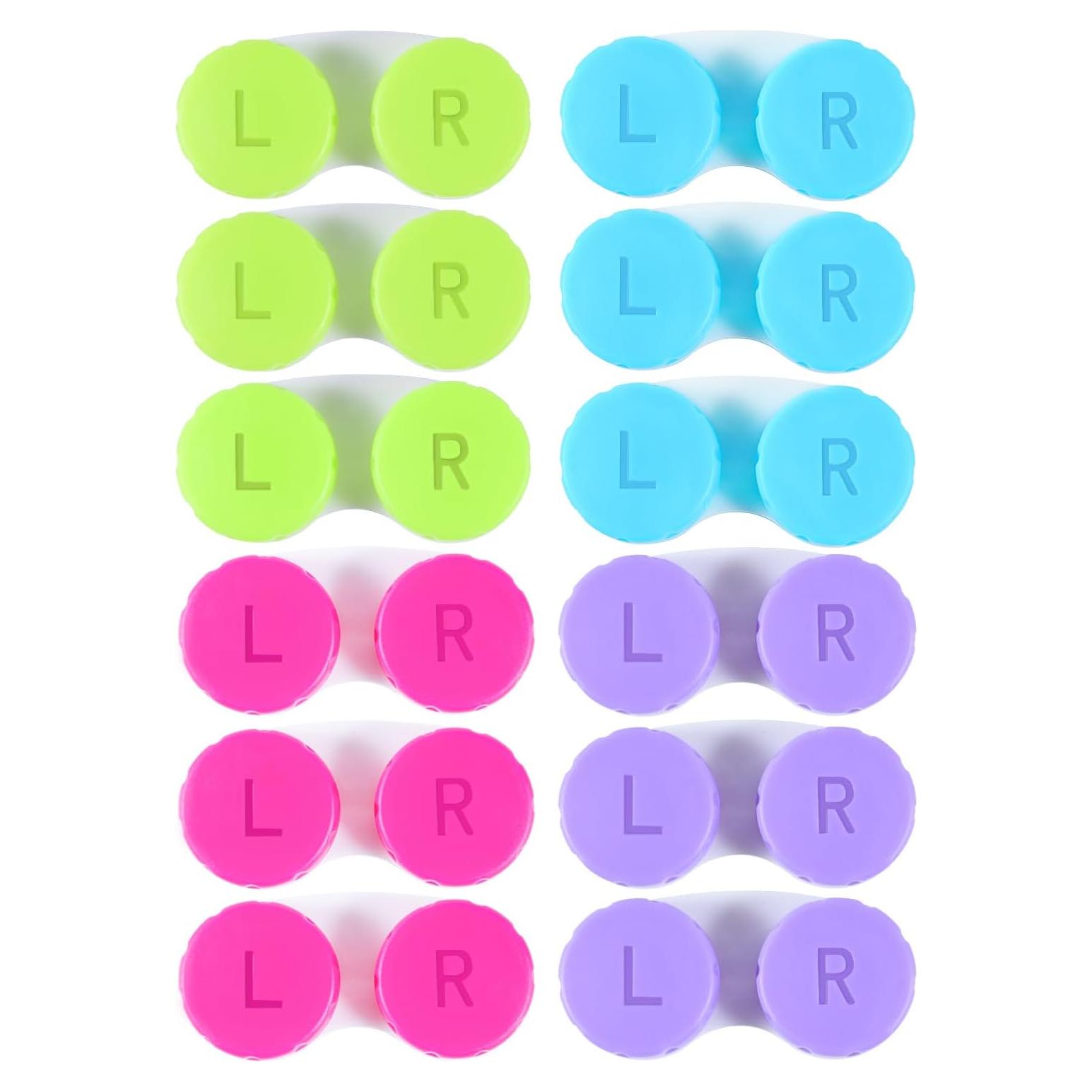 Estuches de Lentes de Contacto Coloridos KISEER - 12 Unidades