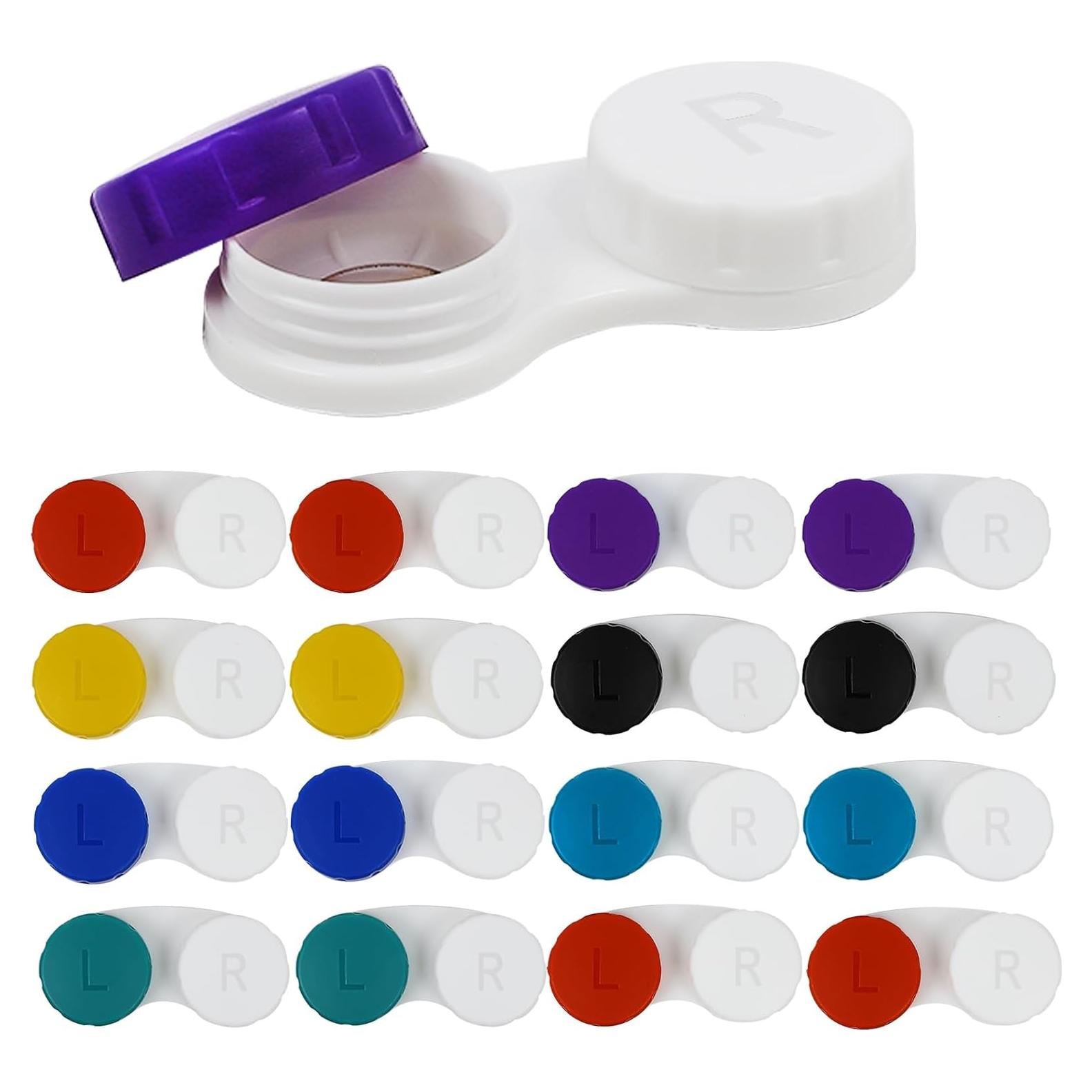 Paquete de 16 cajas para lentes de contacto Aoutrow coloridas