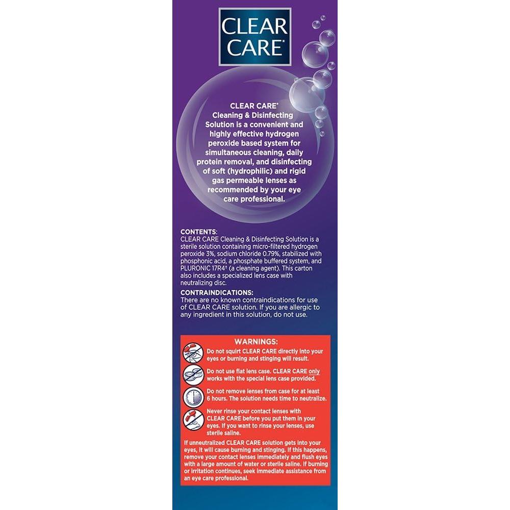 Solución Limpiadora y Desinfectante Clear Care 354 ml Doble