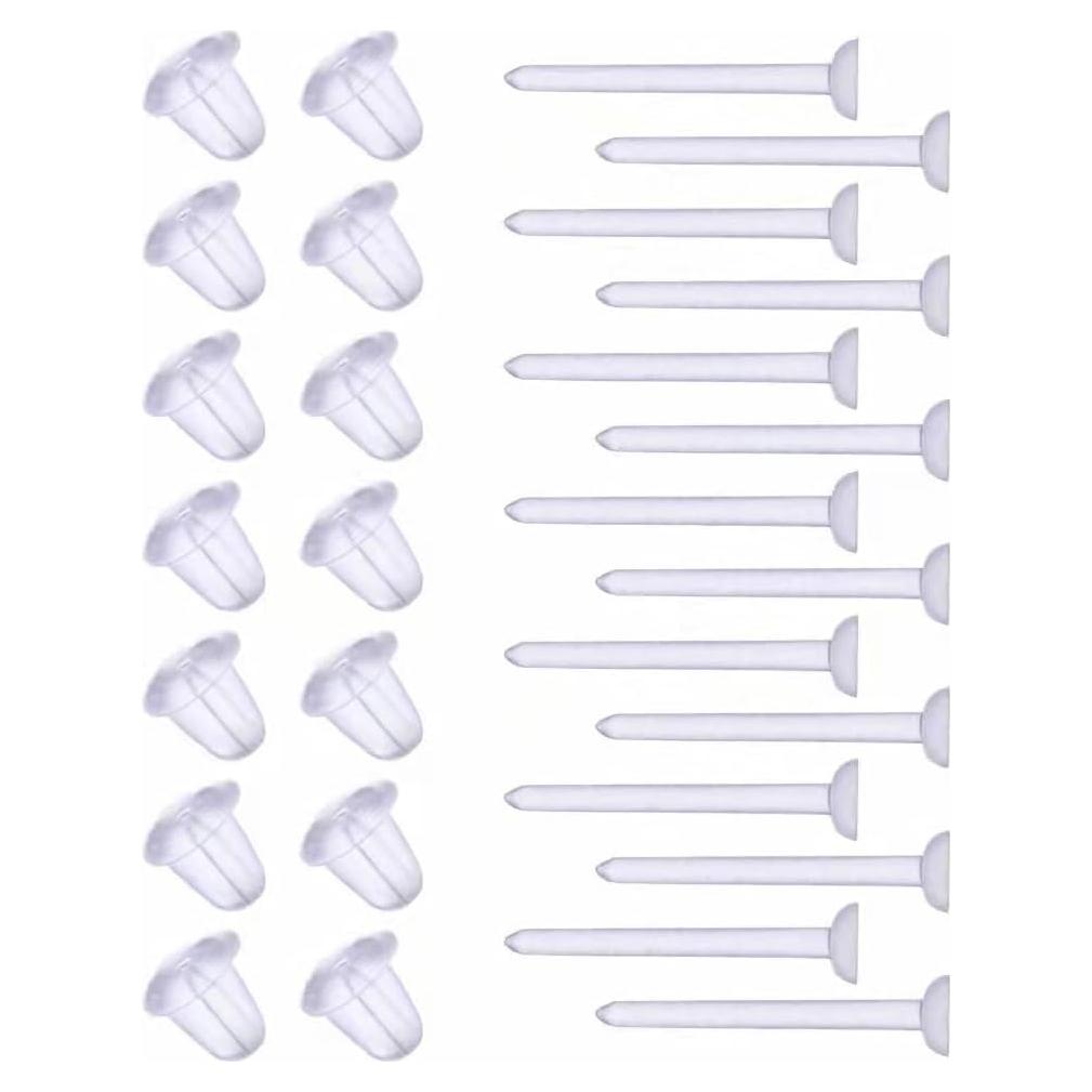 Pendientes de plástico DSOMHZ 100 pares con respaldos de goma