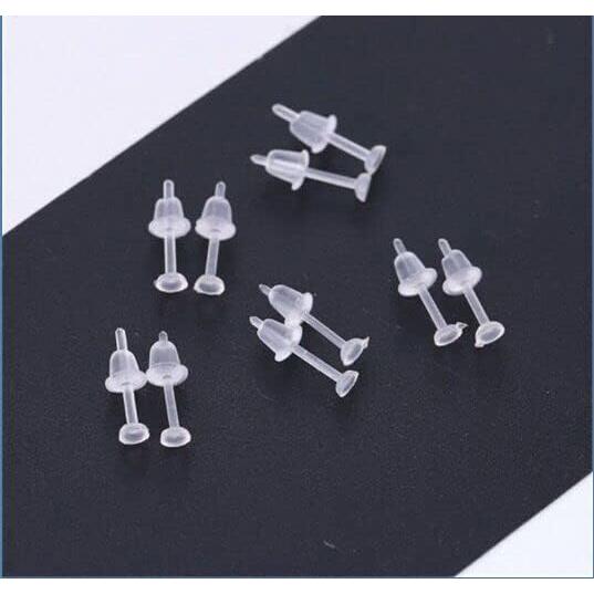 Pendientes de plástico DSOMHZ 100 pares con respaldos de goma