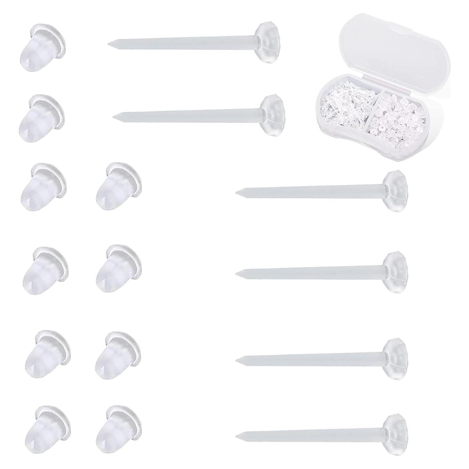 Pendientes de plástico Nkwuire 200 PCS con respaldo de goma