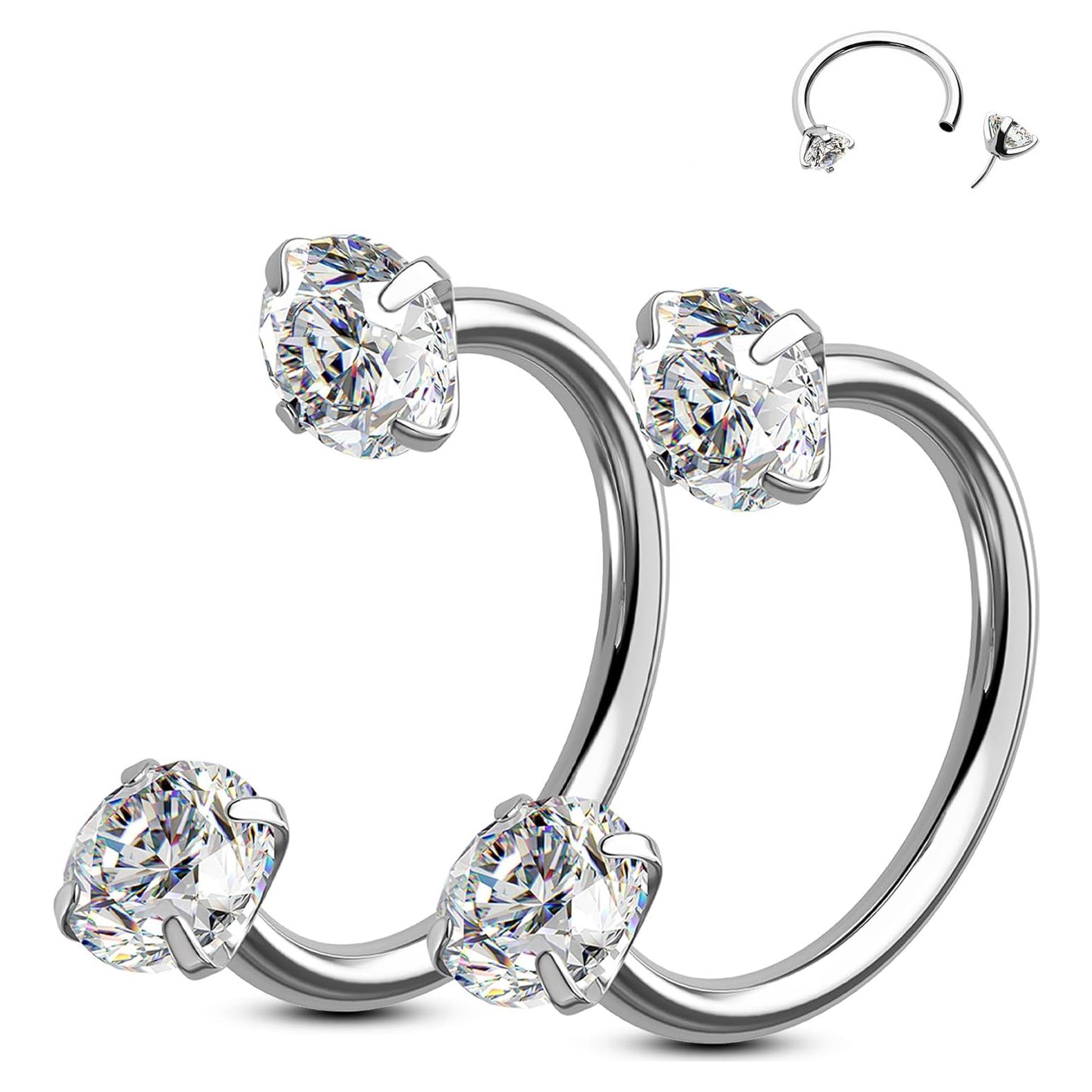 Anillos de Nariz OUFER 316L Acero Quirúrgico 20G 7mm 8mm