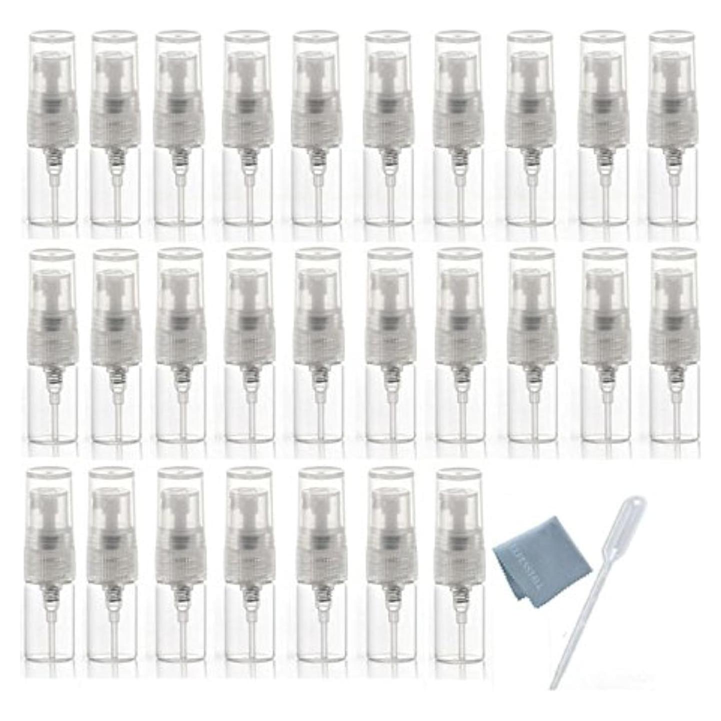 30 Mini Botellas Spray de Vidrio 2ml Elfenstall para Viaje
