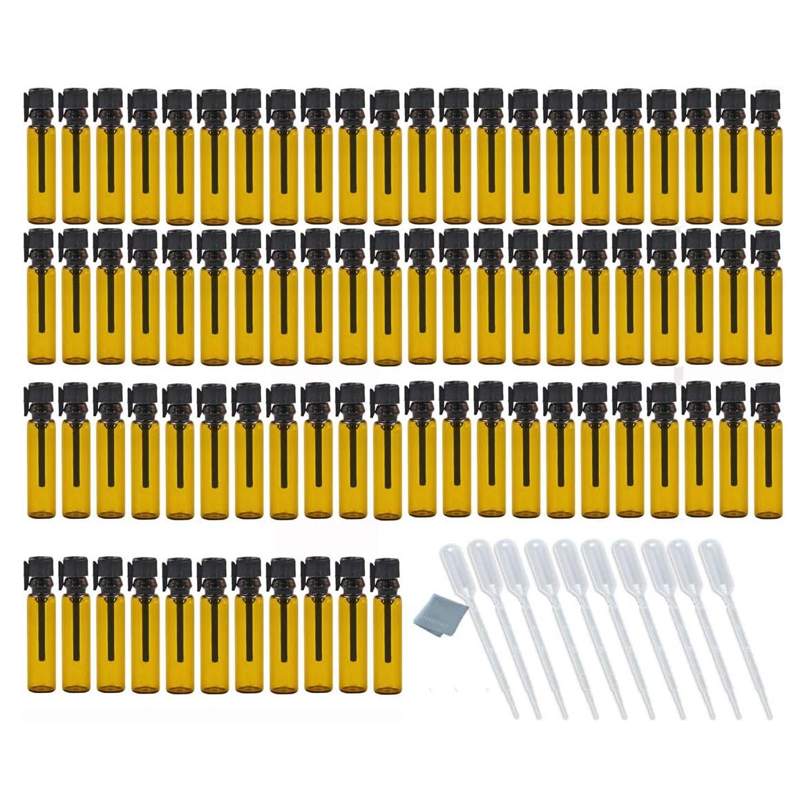 Botellas de Vidrio Ámbar 1ml Elfenstall - 100pcs + 10 Pipetas