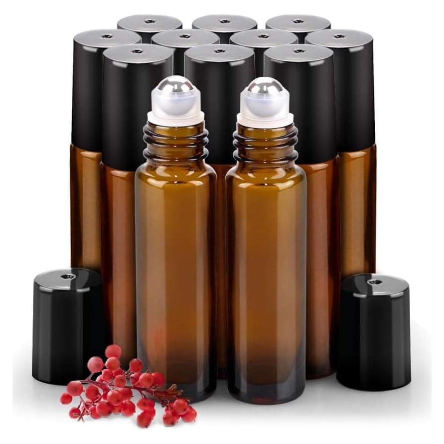 Botellas de Aceite Esencial Sungwoo 12 Pack 10ml Ámbar