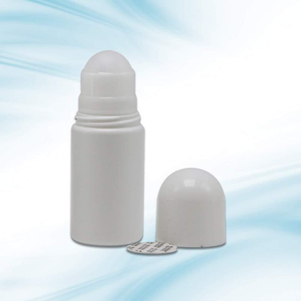4 Botellas Vacías Rellenables Roll-on 50ml PE Blancas