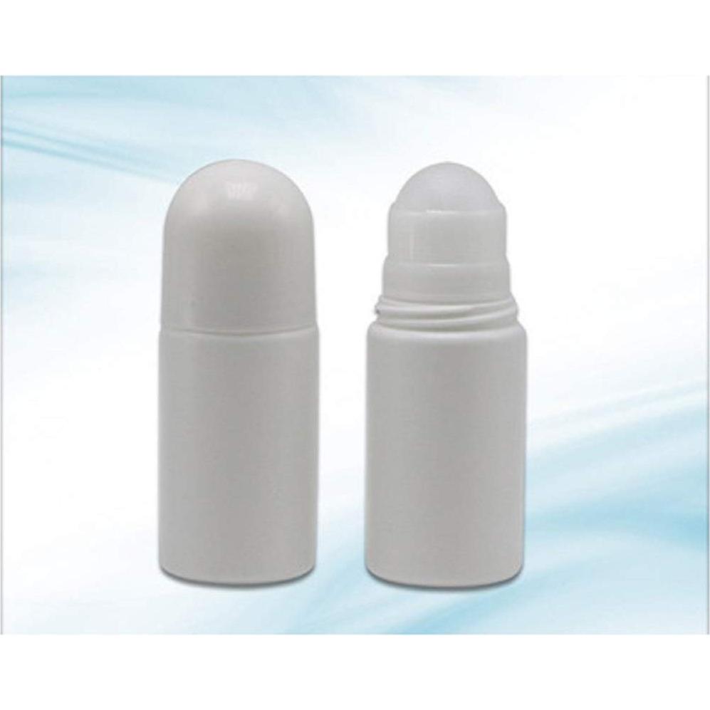 4 Botellas Vacías Rellenables Roll-on 50ml PE Blancas