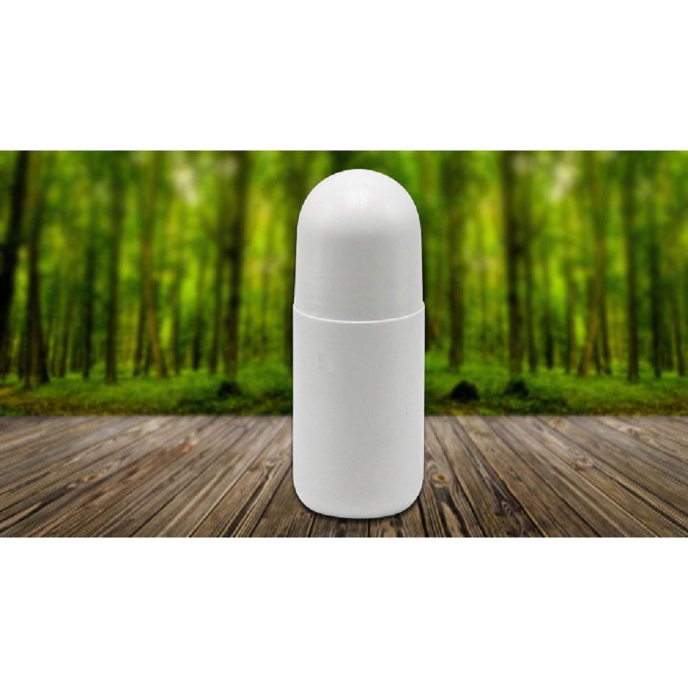 4 Botellas Vacías Rellenables Roll-on 50ml PE Blancas