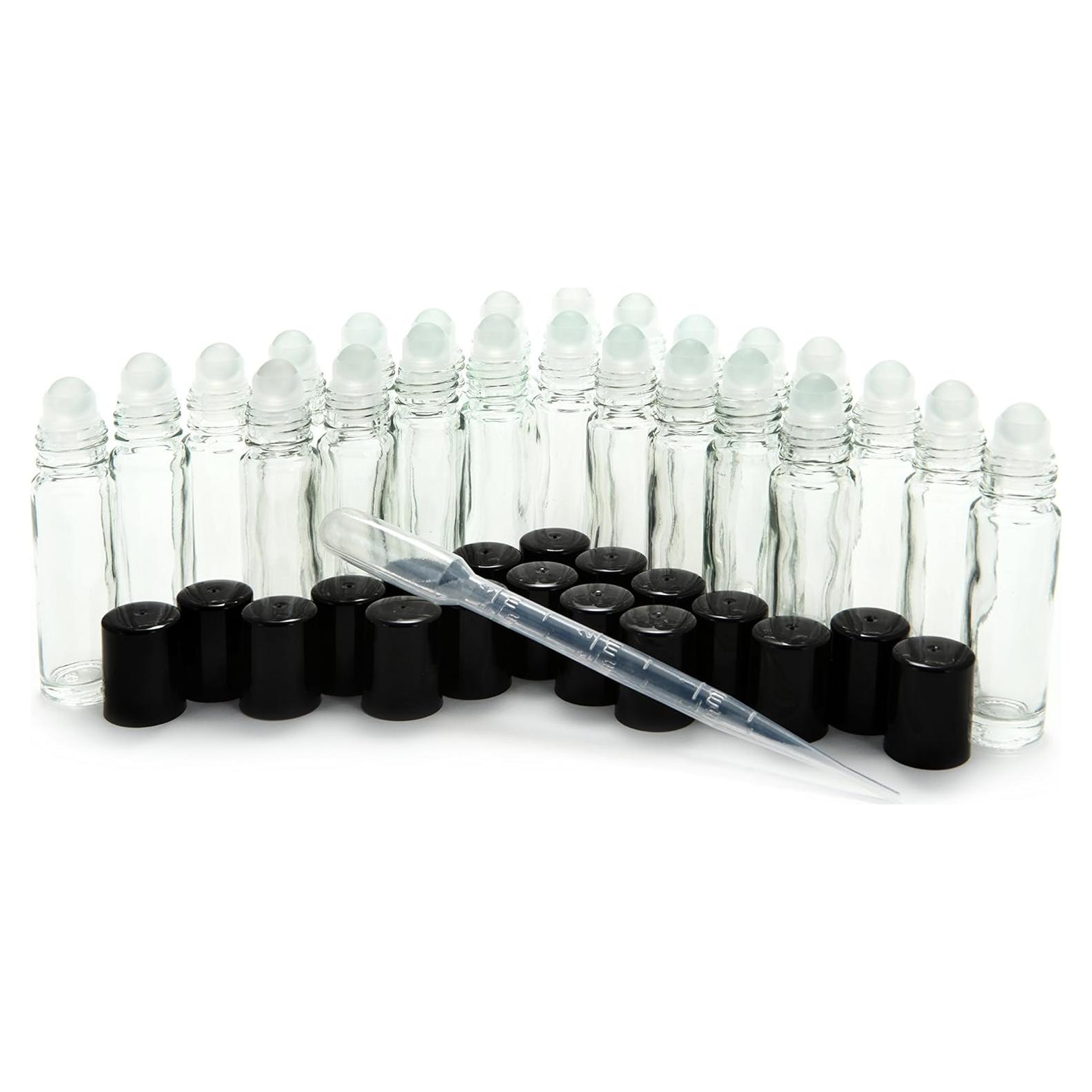 24 Botellas de Vidrio Roll On 10 ml Vivaplex con Cuentagotas