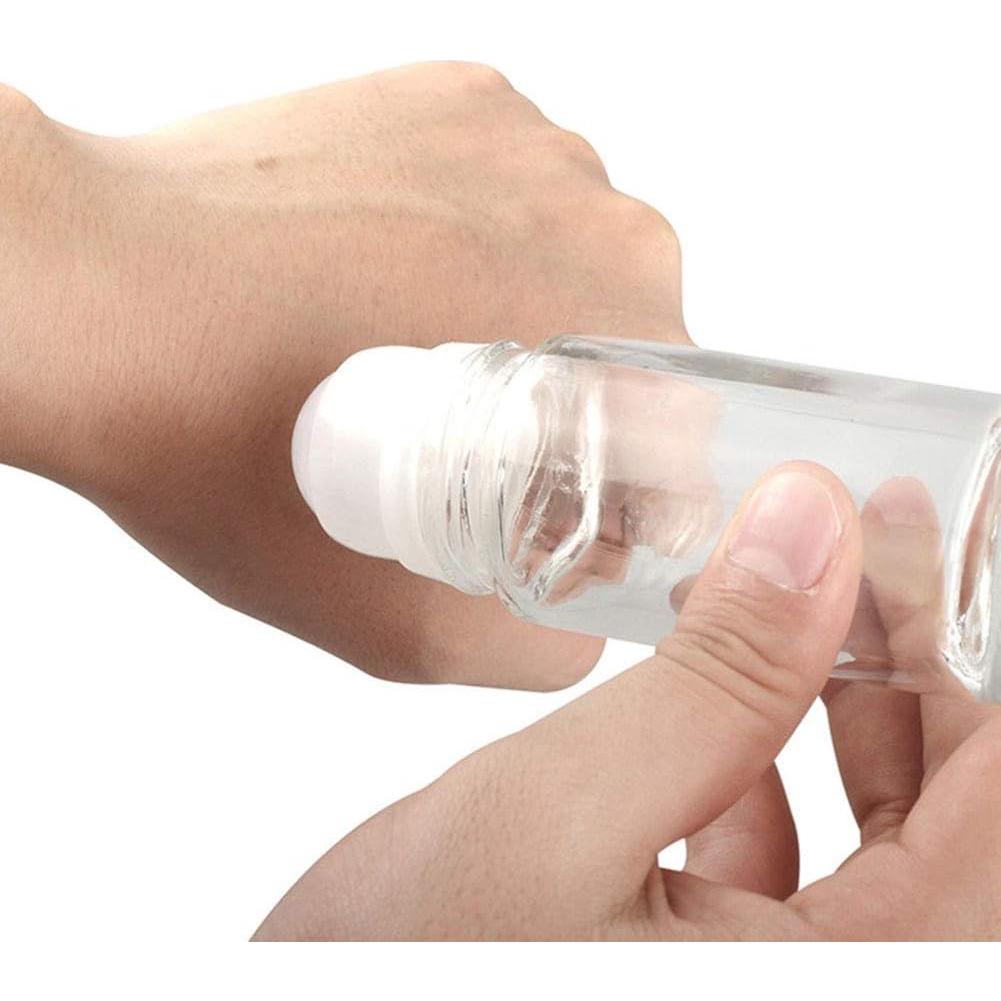 4 Botellas de Vidrio 30ml con Rodillo Glasstore para Aceites