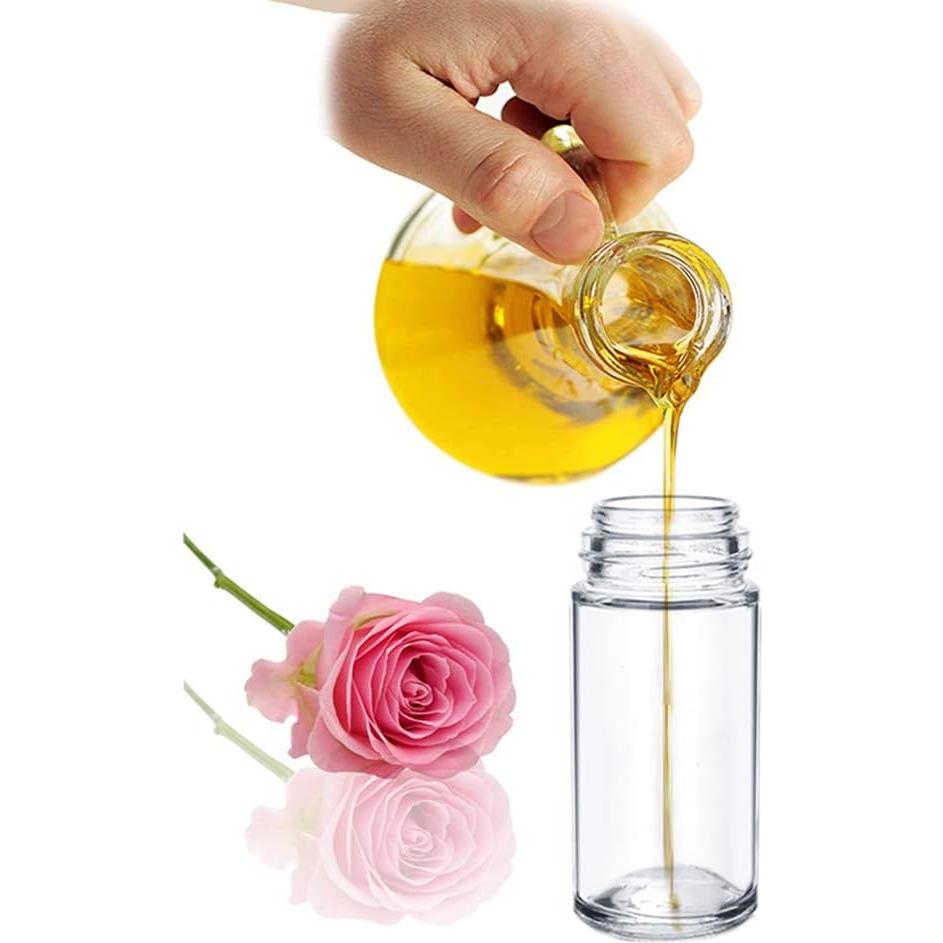 4 Botellas de Vidrio 30ml con Rodillo Glasstore para Aceites