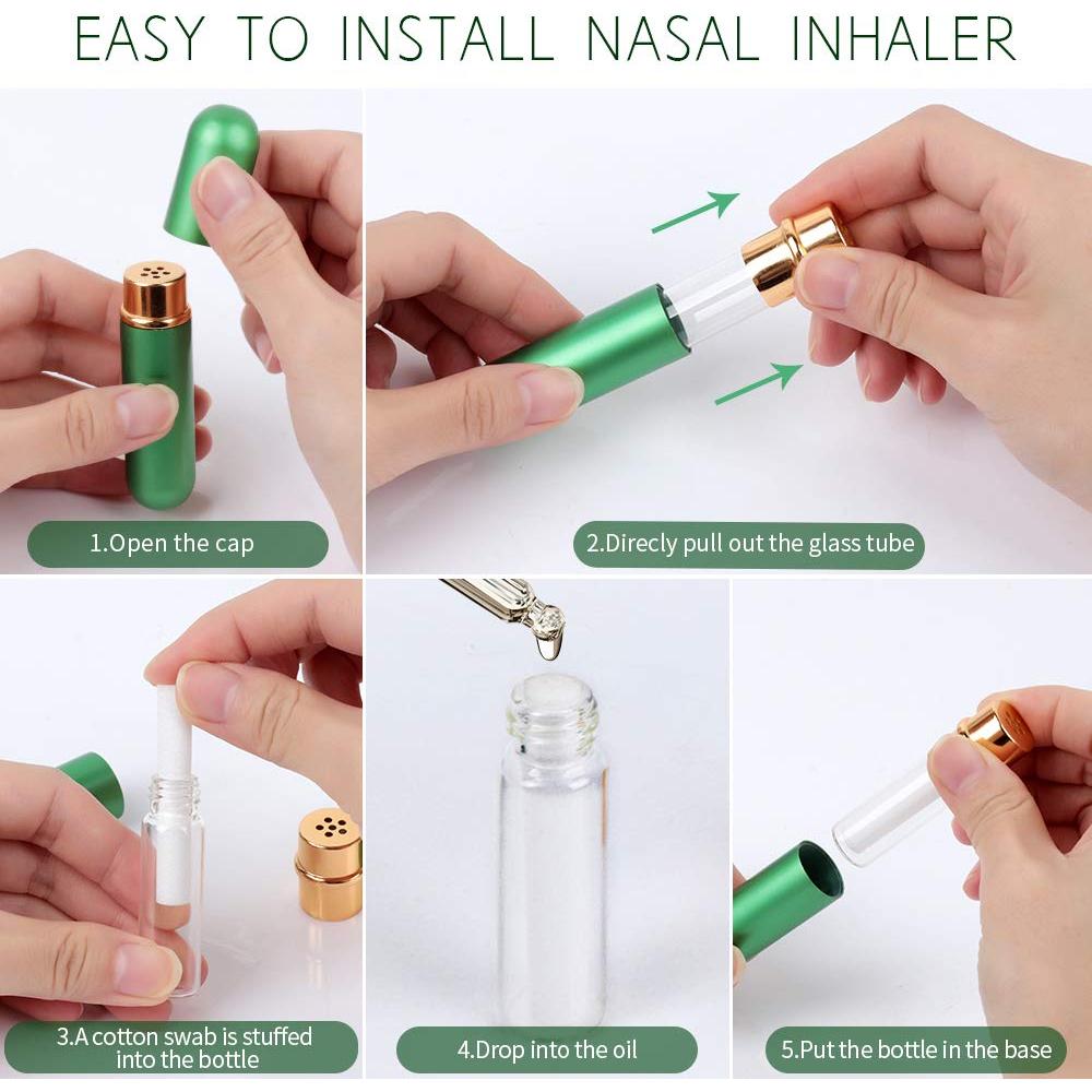 Inhalador Personal Reutilizable YGDZ 5pcs Aluminio y Vidrio