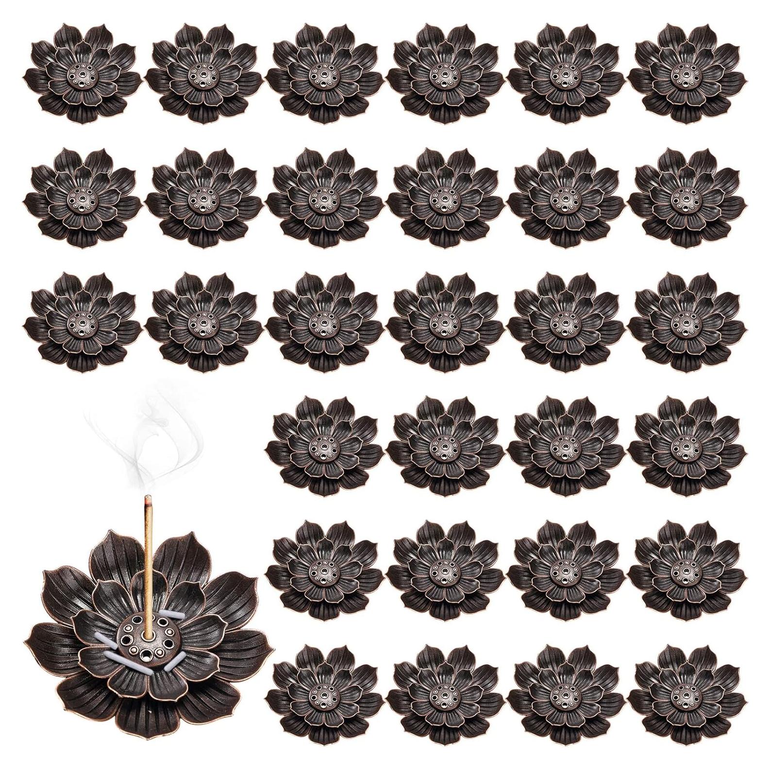 Soporte de Incienso Loto 30 Piezas Sumind Bronce Retro