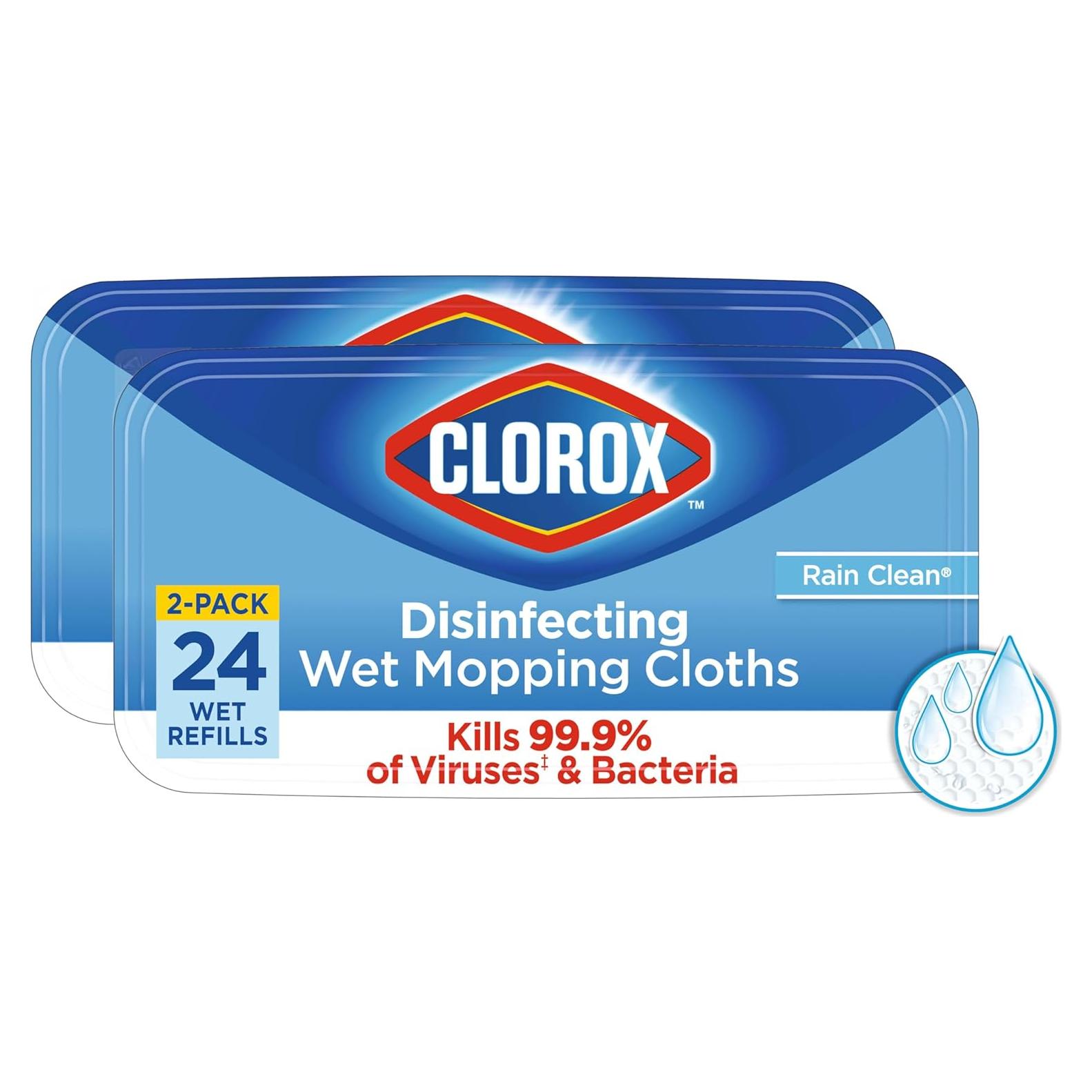 Paquete de Paños de Mopa Húmedos Desinfectantes Clorox - 48 Recargas