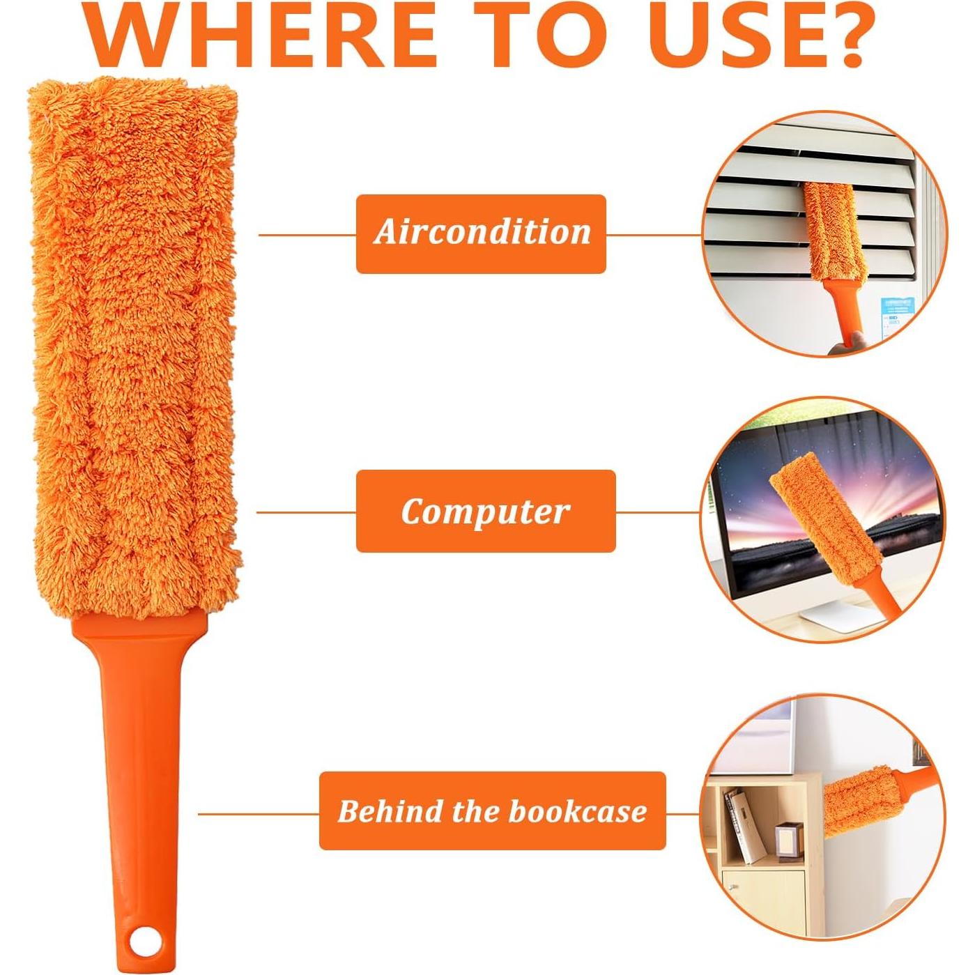 Paquete de 4 Plumeros Reutilizables HSHTTKL 35.5 cm Microfibra