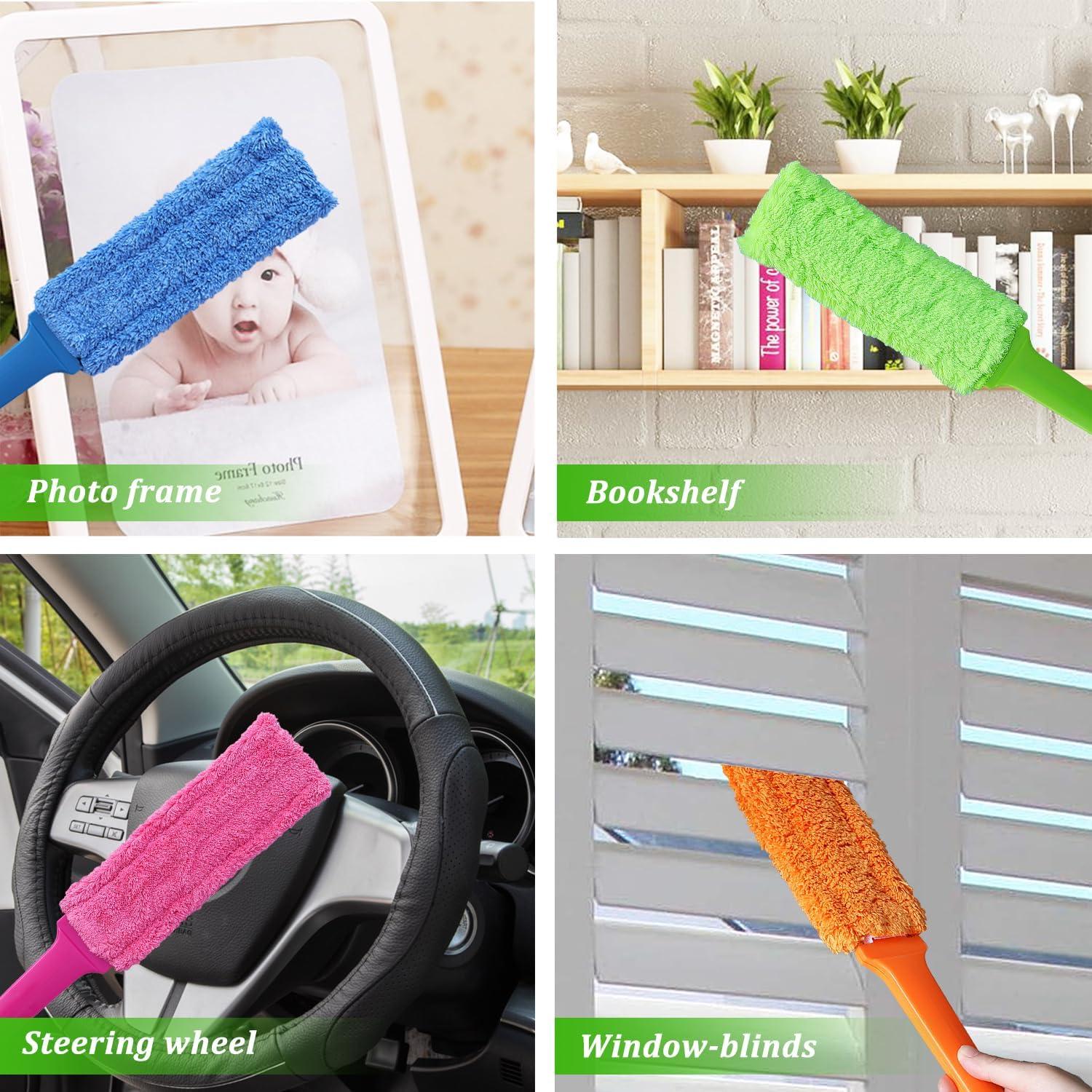 Paquete de 4 Plumeros Reutilizables HSHTTKL 35.5 cm Microfibra