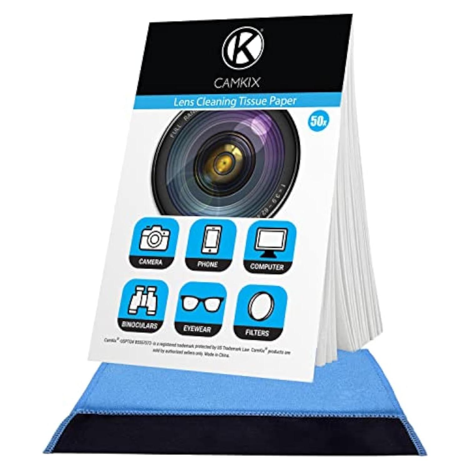 Papel de limpieza de lentes CamKix 300 hojas + paño microfibra