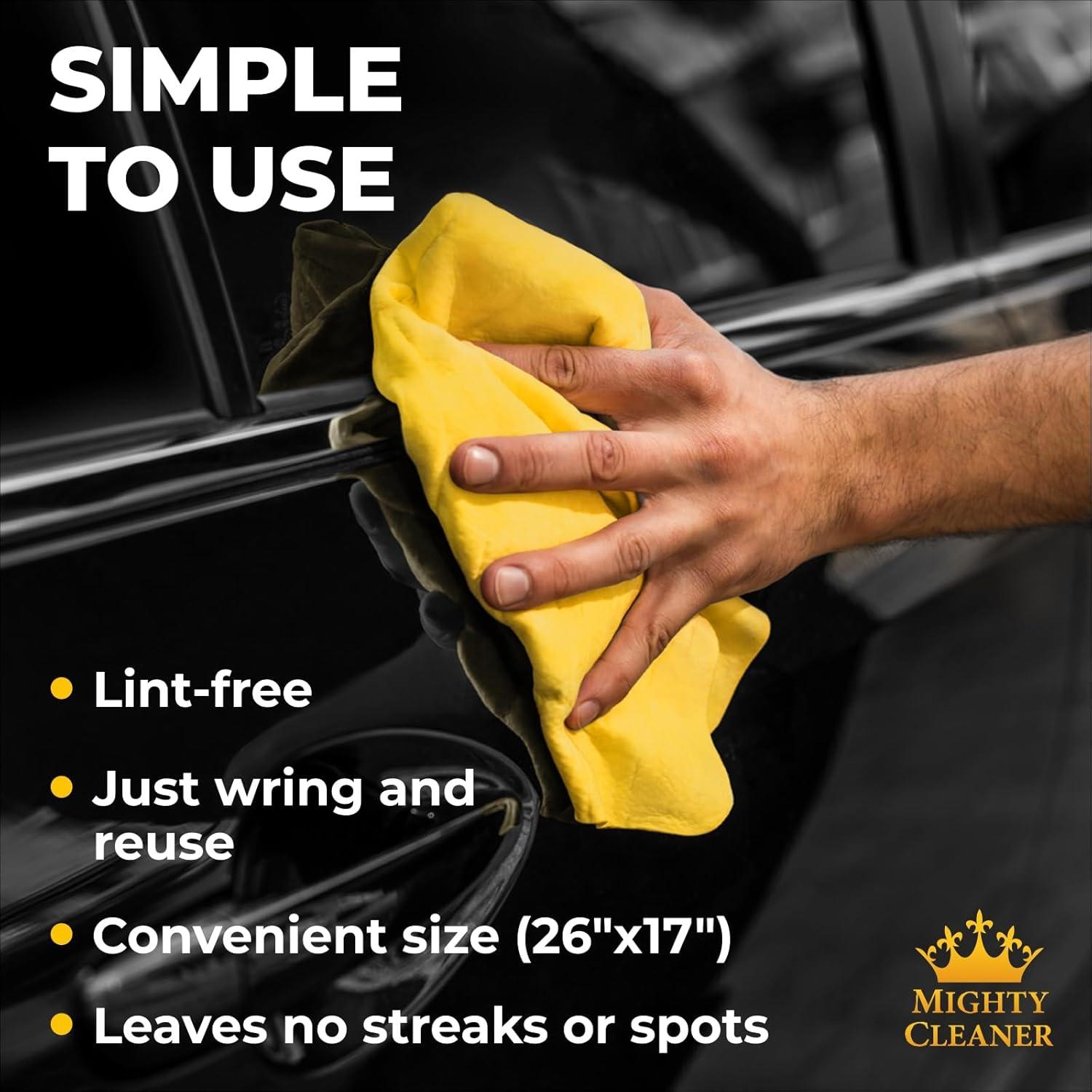 Paño Shammy Premium Mighty Cleaner 66x43cm Absorbente Sin Rayones