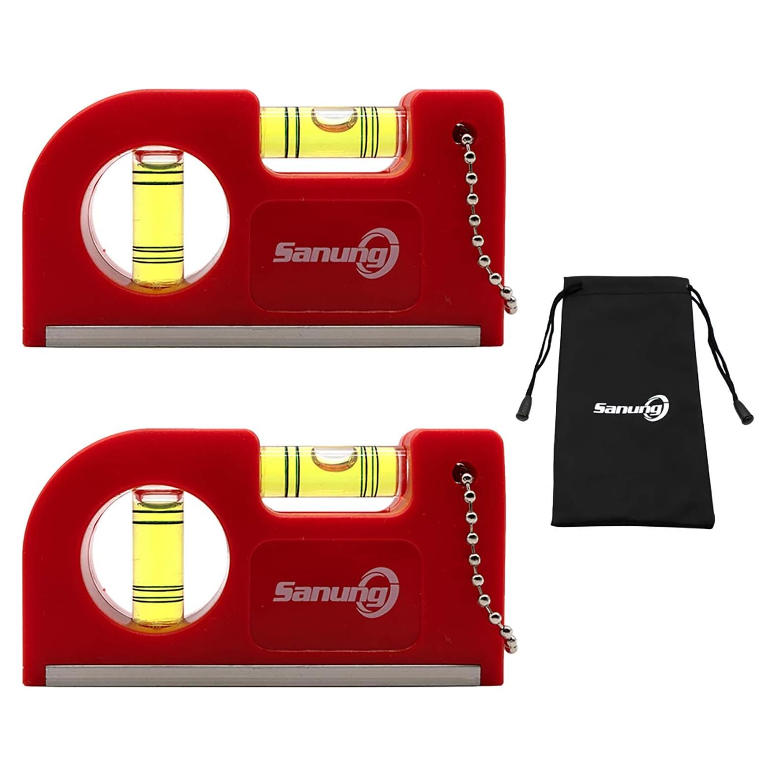 Mini Niveles de Burbuja Magnéticos Sanung - 2 Piezas con Bolsa