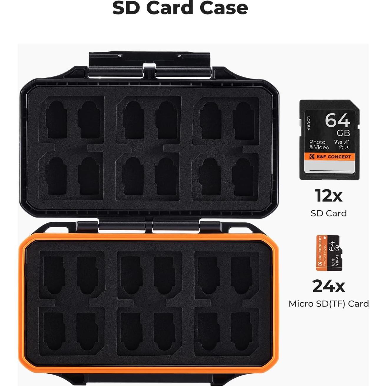 Estuche K&F Concept para 36 Tarjetas SD y Micro SD Resistente