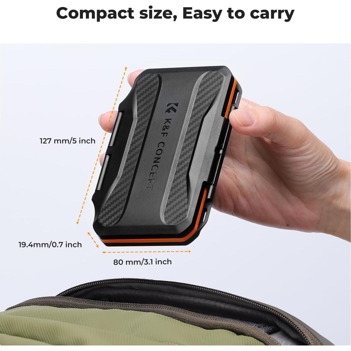 Estuche K&F Concept para 36 Tarjetas SD y Micro SD Resistente