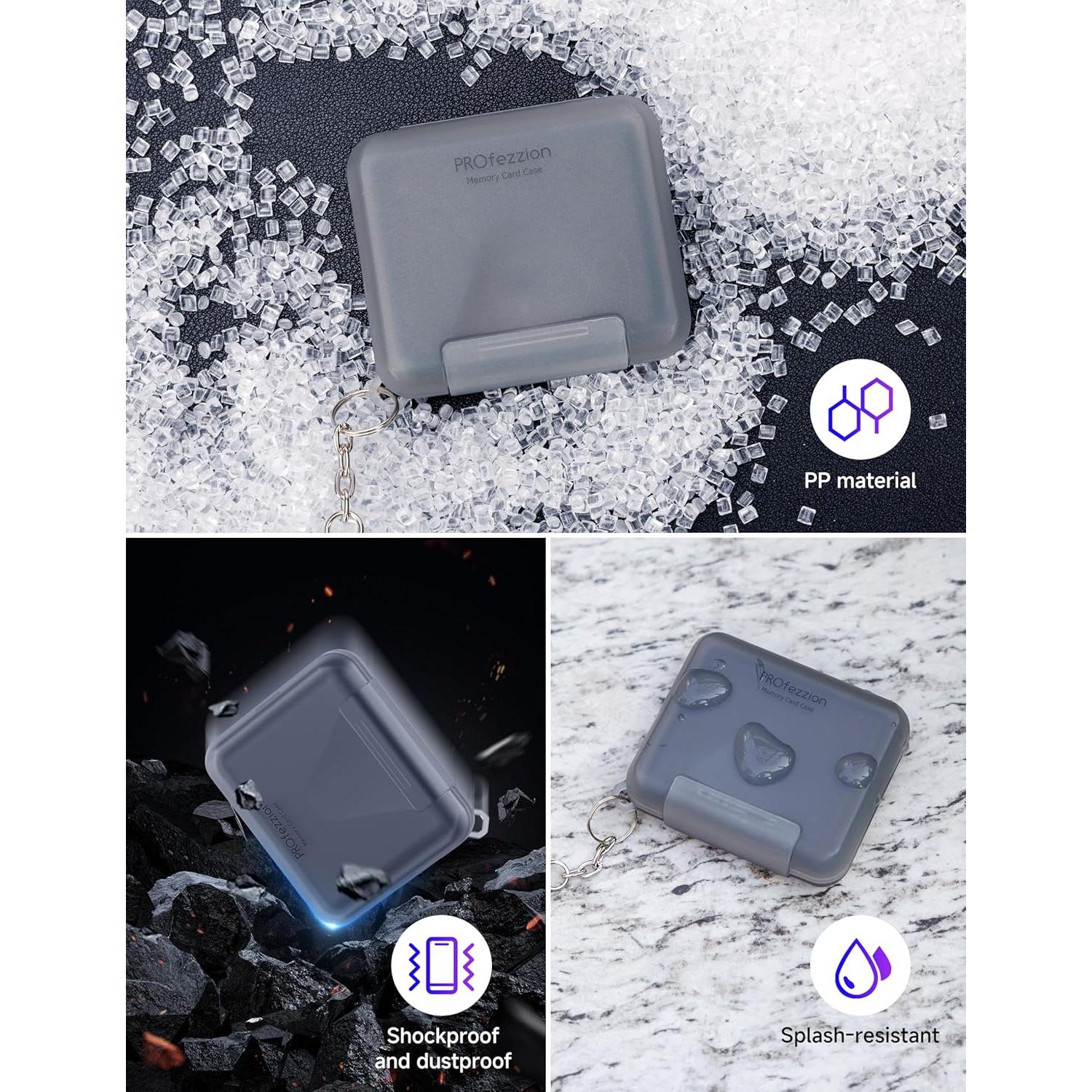 Funda para Tarjetas SD PROfezzion Resistente al Agua 12 Ranuras