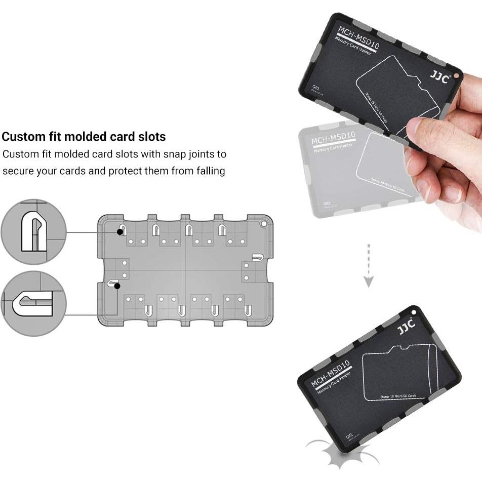 Organizador de Tarjetas Micro SD JJC 10 Ranuras Ultra Delgado