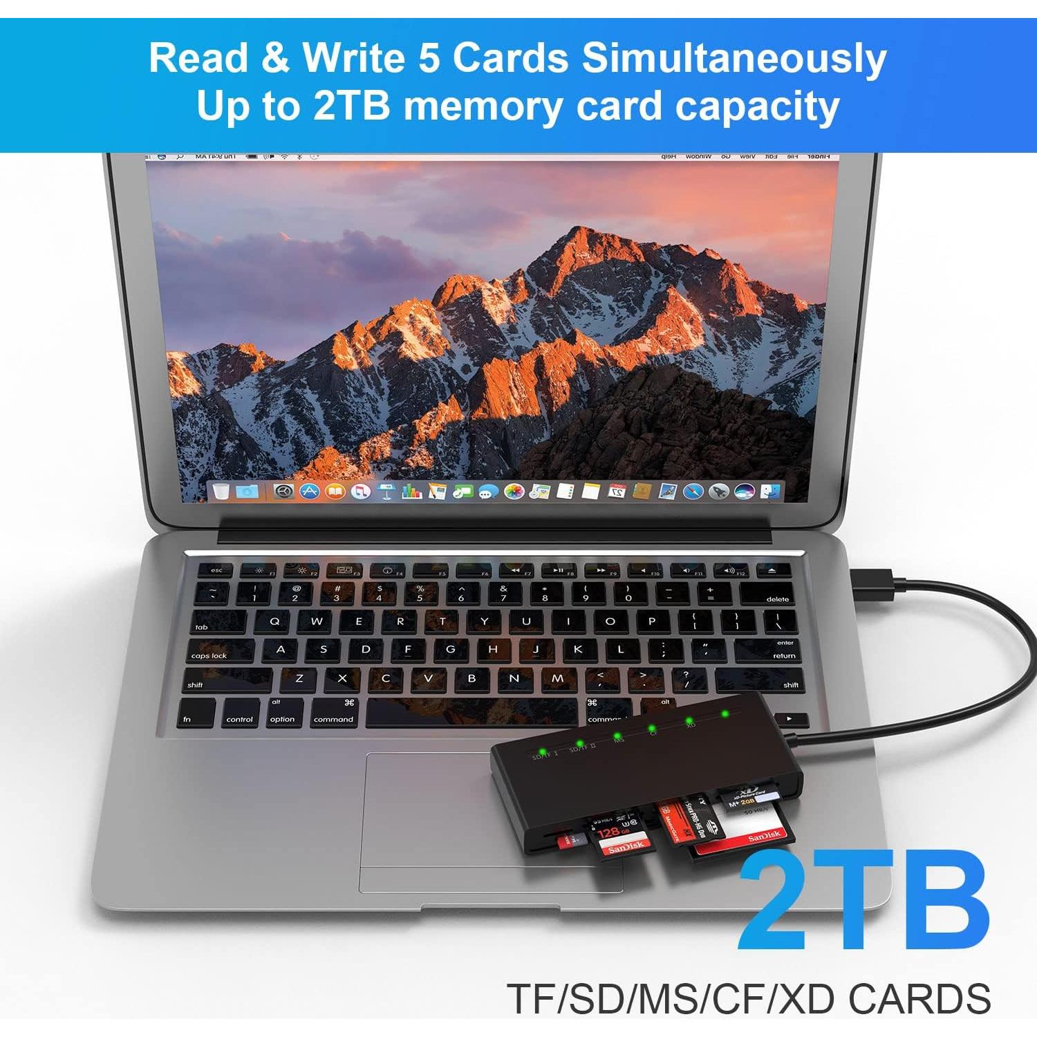 Lector de Tarjetas USB 3.0 Yeemie Pro 7-en-1 Alta Velocidad