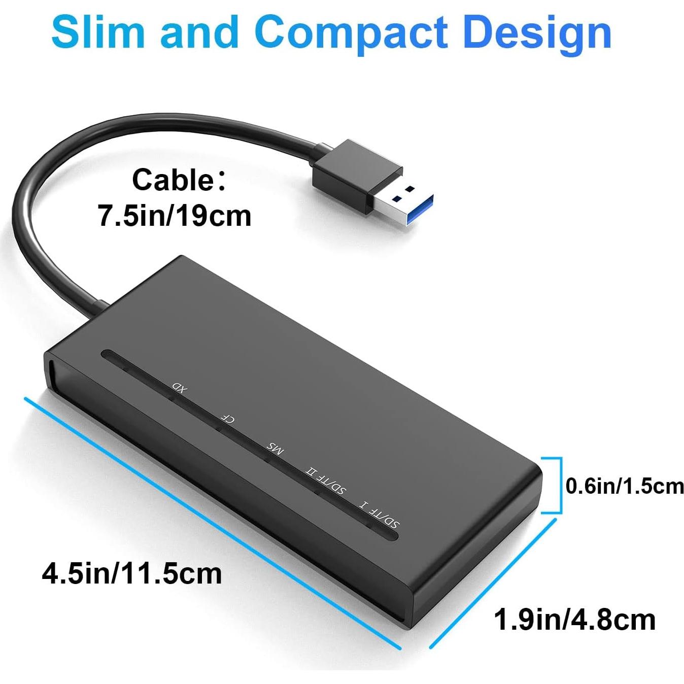 Lector de Tarjetas USB 3.0 Yeemie Pro 7-en-1 Alta Velocidad