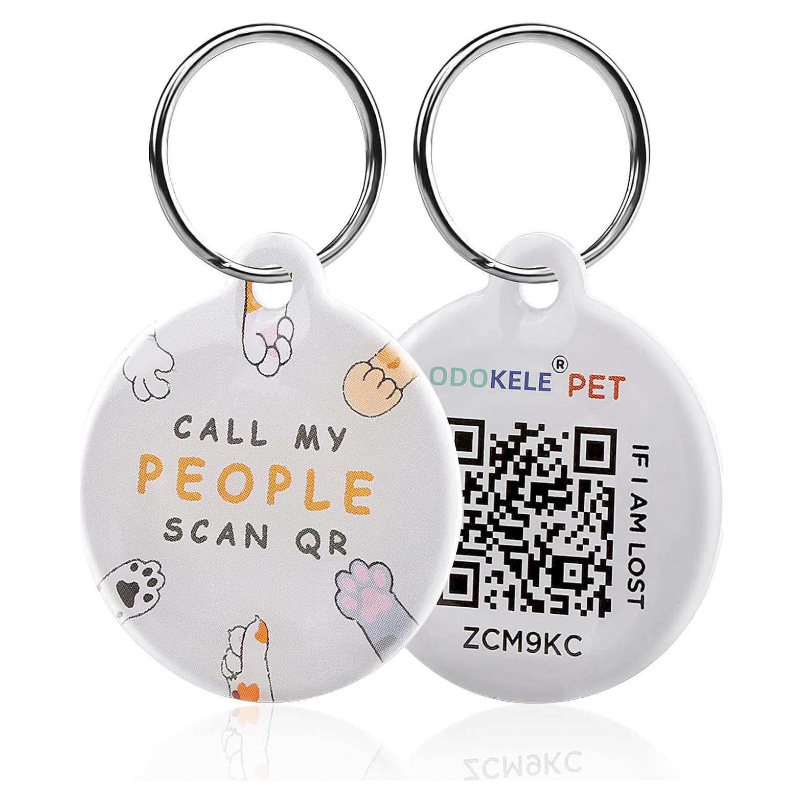 Etiqueta QR para Gato Odokele Redonda Blanca 10.7x9cm