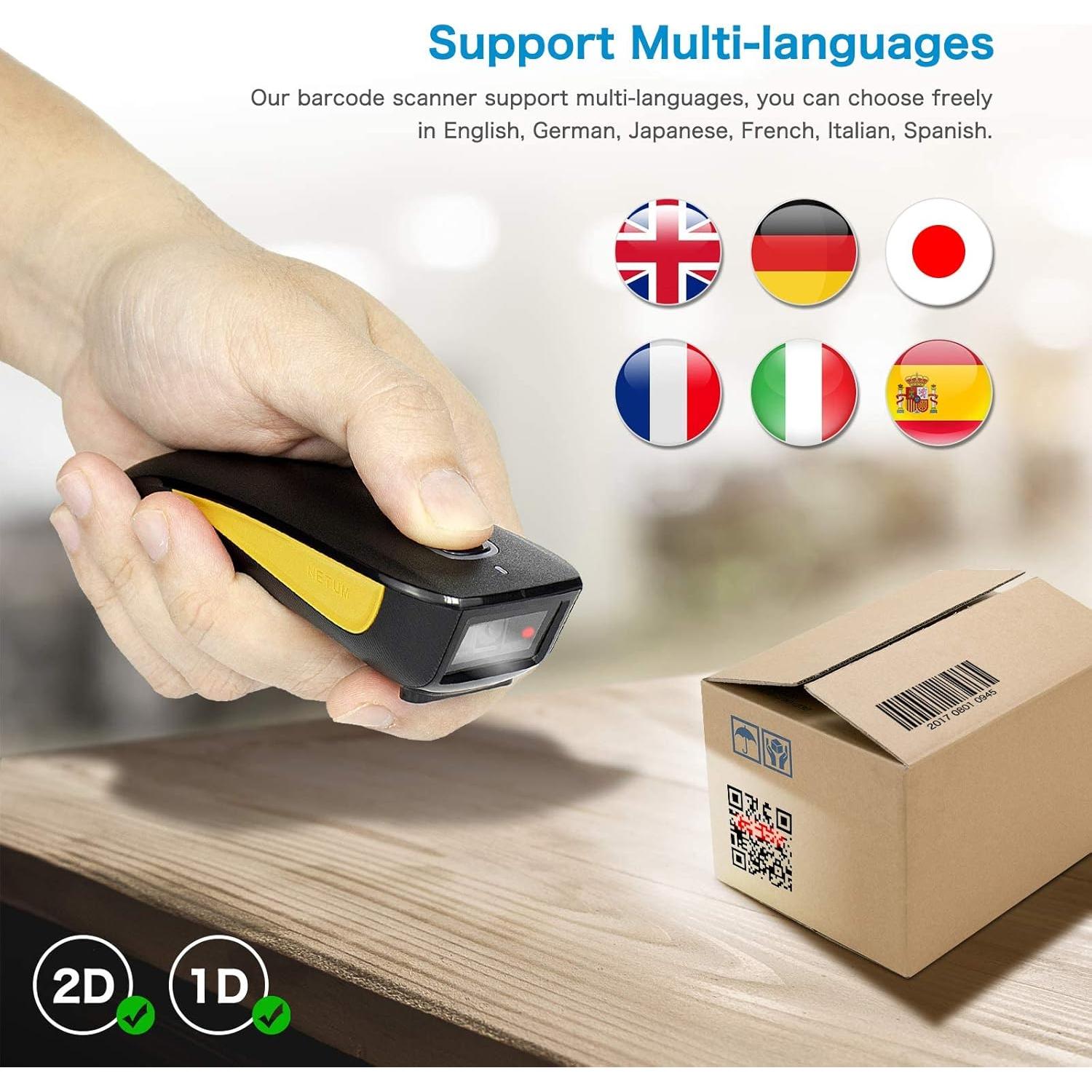 Escáner de Código QR NETUM C750 Inalámbrico 1D 2D Bluetooth