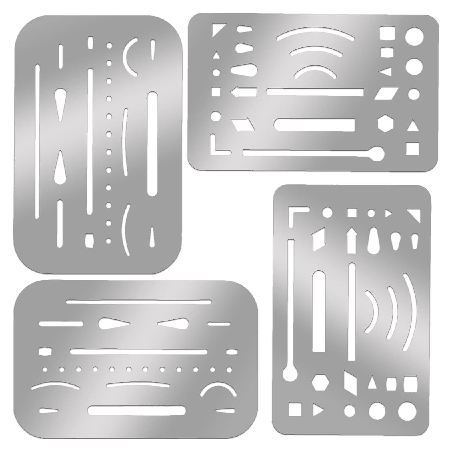 Plantilla de Escudo de Borrado KALIONE - Acero Inoxidable 4 Piezas