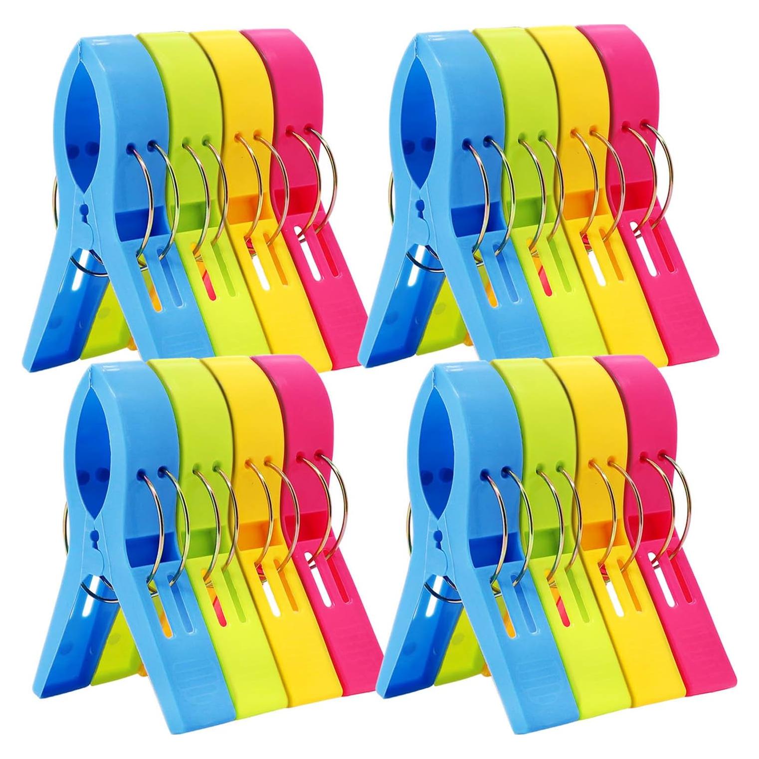 16 Clips de Toalla de Playa ESFUN - Sujetadores Grandes Multicolor