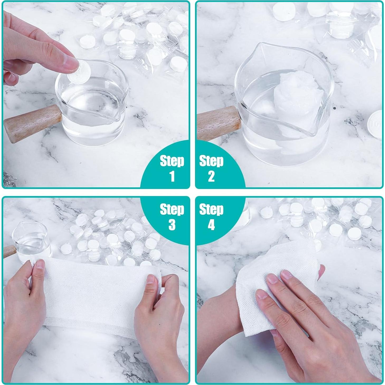 100 Toallas Comprimidas Desechables Khrgovd - Portátiles 20x22 cm