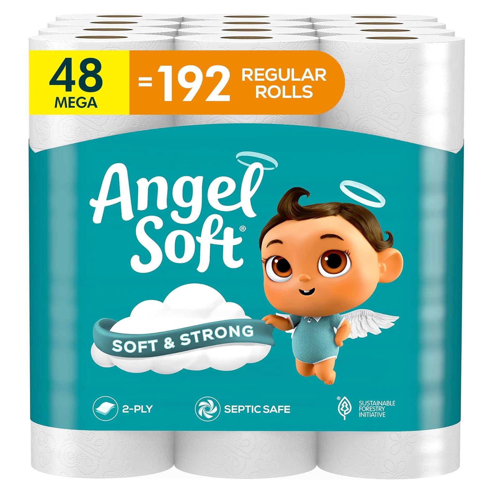 Papel Higiénico Angel Soft Mega 48 Rollos 320 Hojas 2 Capas