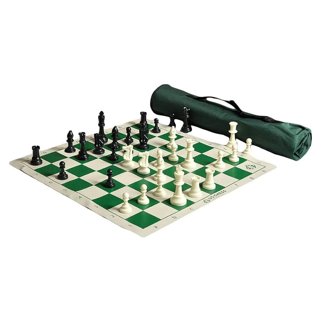 Conjunto de Ajedrez de Torneo Quiver US Chess Triple Pesado