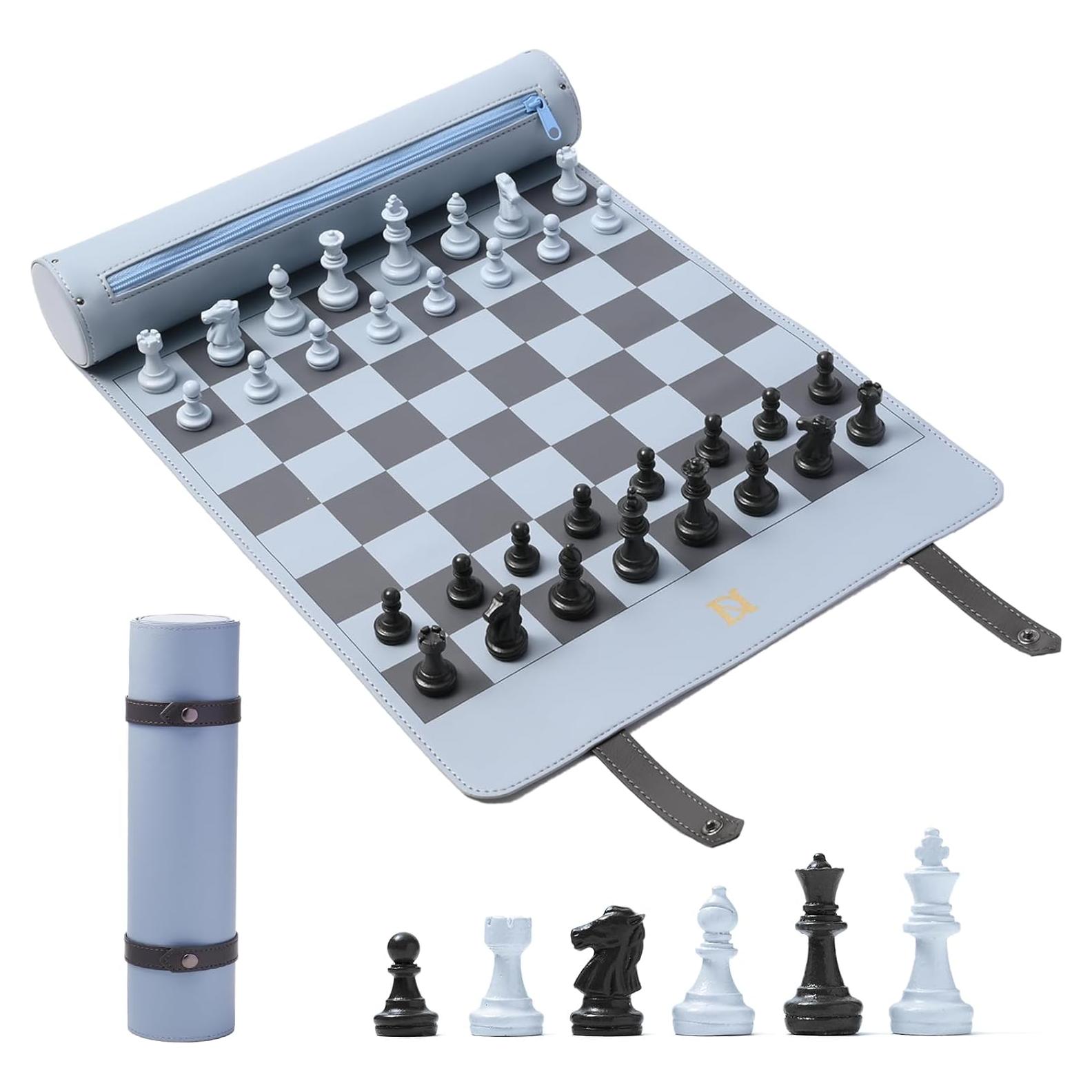 Juego de Ajedrez de Viaje DN DECONATION 48 cm Azul y Negro