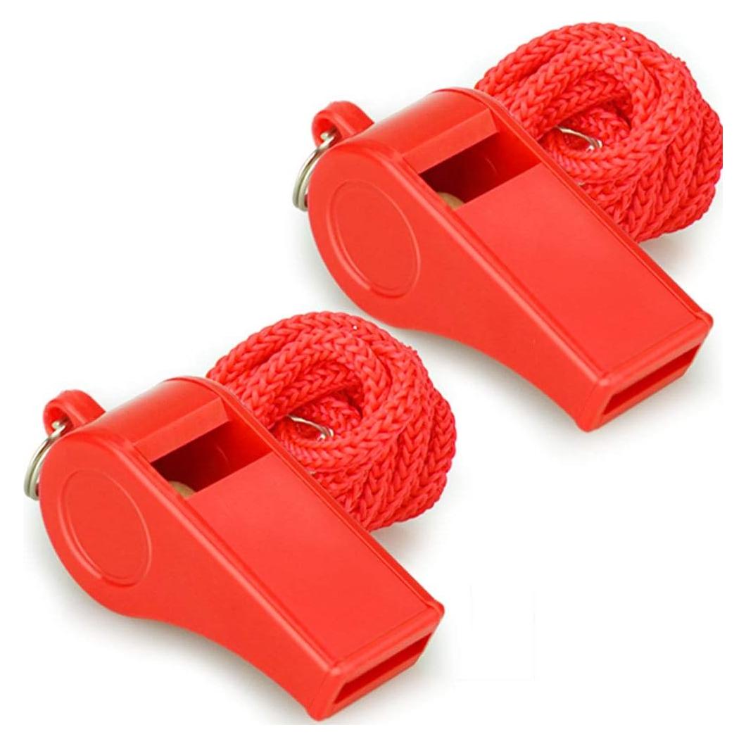 Silbatos de Emergencia Rojos Hipat - 2 Piezas con Cordón