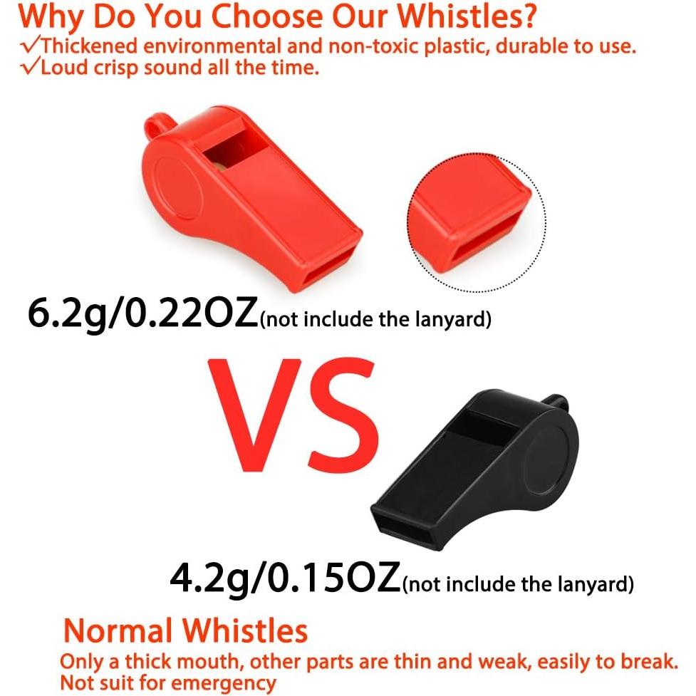 Silbatos de Emergencia Rojos Hipat - 2 Piezas con Cordón
